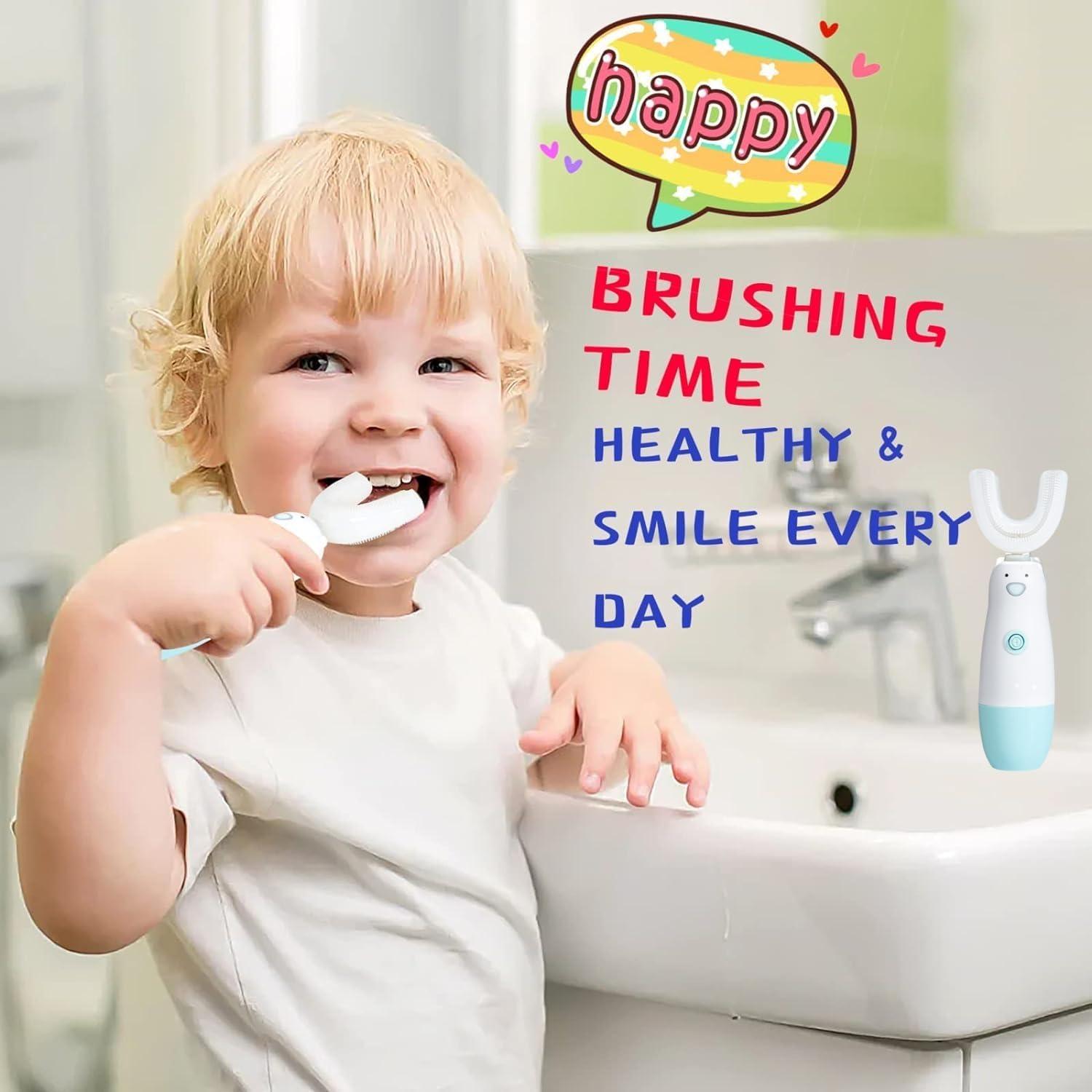 Cepillo de dientes eléctrico Meqtpomy para niños 2-7 años azul