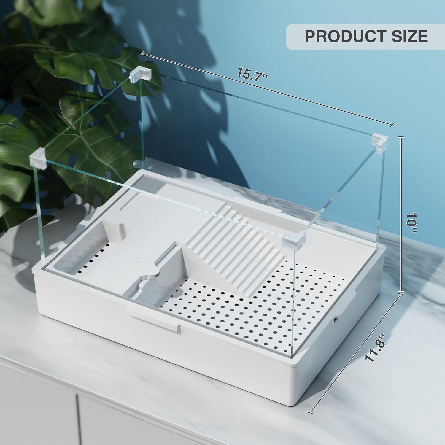 Tanque de Tortugas Geegoods con Luz y Bomba de Agua 39.9x30x25.4cm
