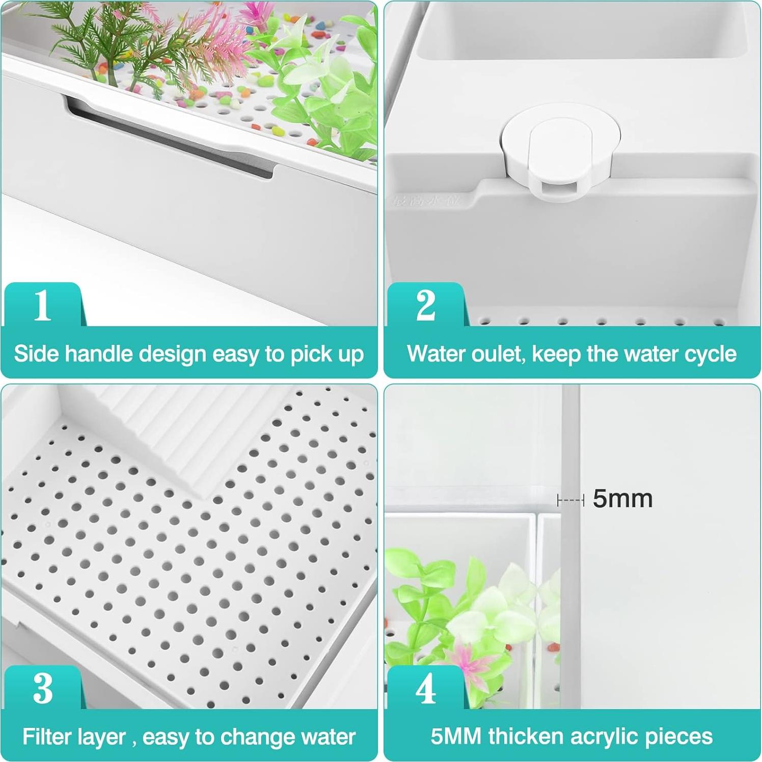 Tanque de Tortugas Geegoods con Luz y Bomba de Agua 39.9x30x25.4cm