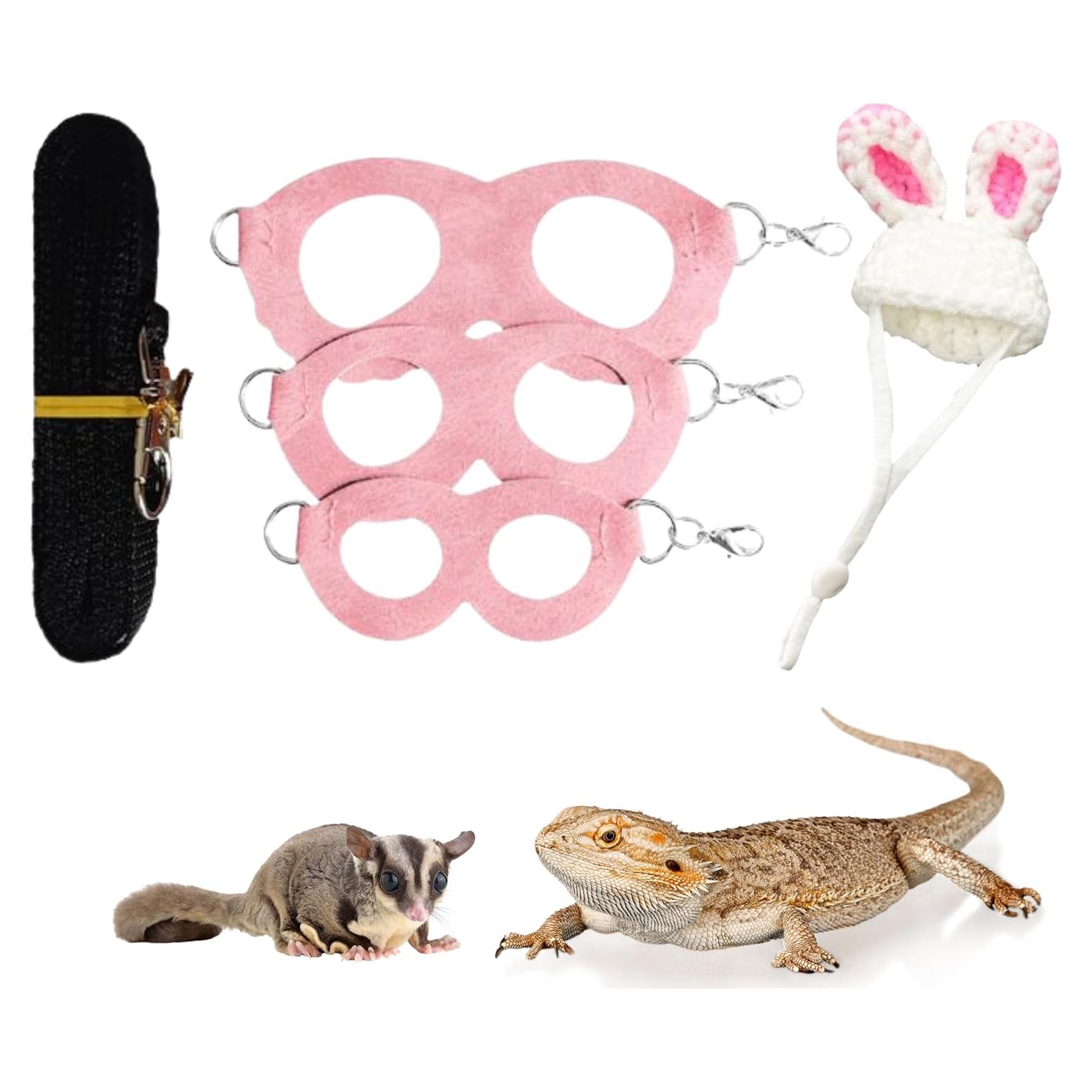 Arnés y Correa para Dragón Barbudo Homedy Conejo Rosa