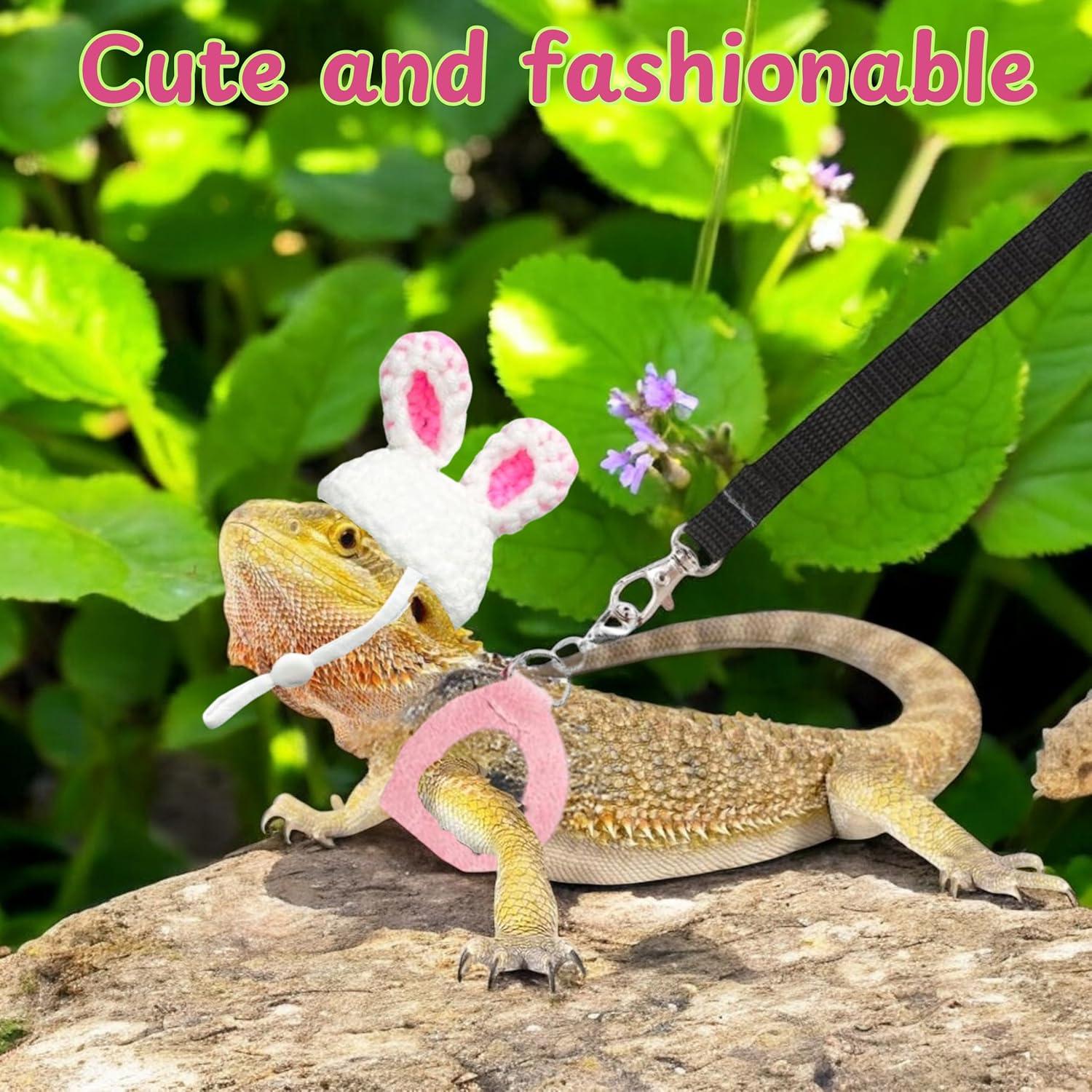 Arnés y Correa para Dragón Barbudo Homedy Conejo Rosa