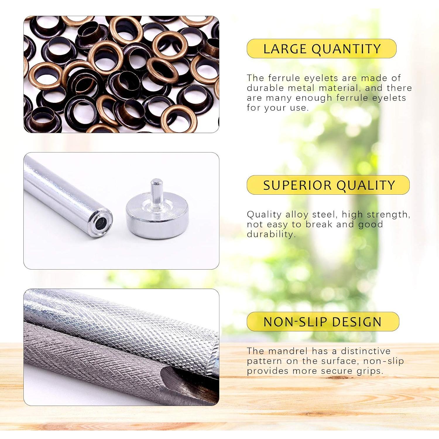 Kit de Ojetes de Bronce Swpeet 206 Sets 6mm con Herramientas