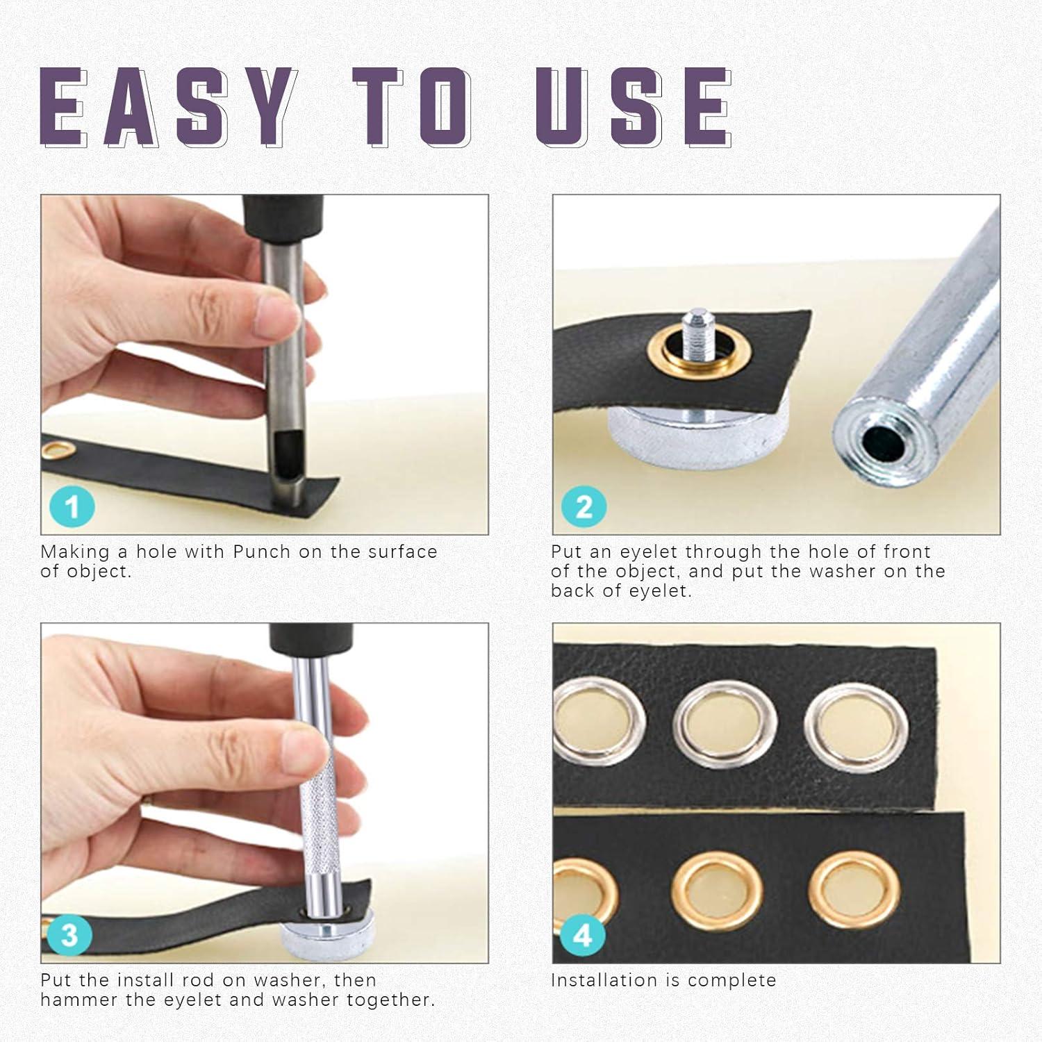 Kit de Ojetes de Bronce Swpeet 206 Sets 6mm con Herramientas