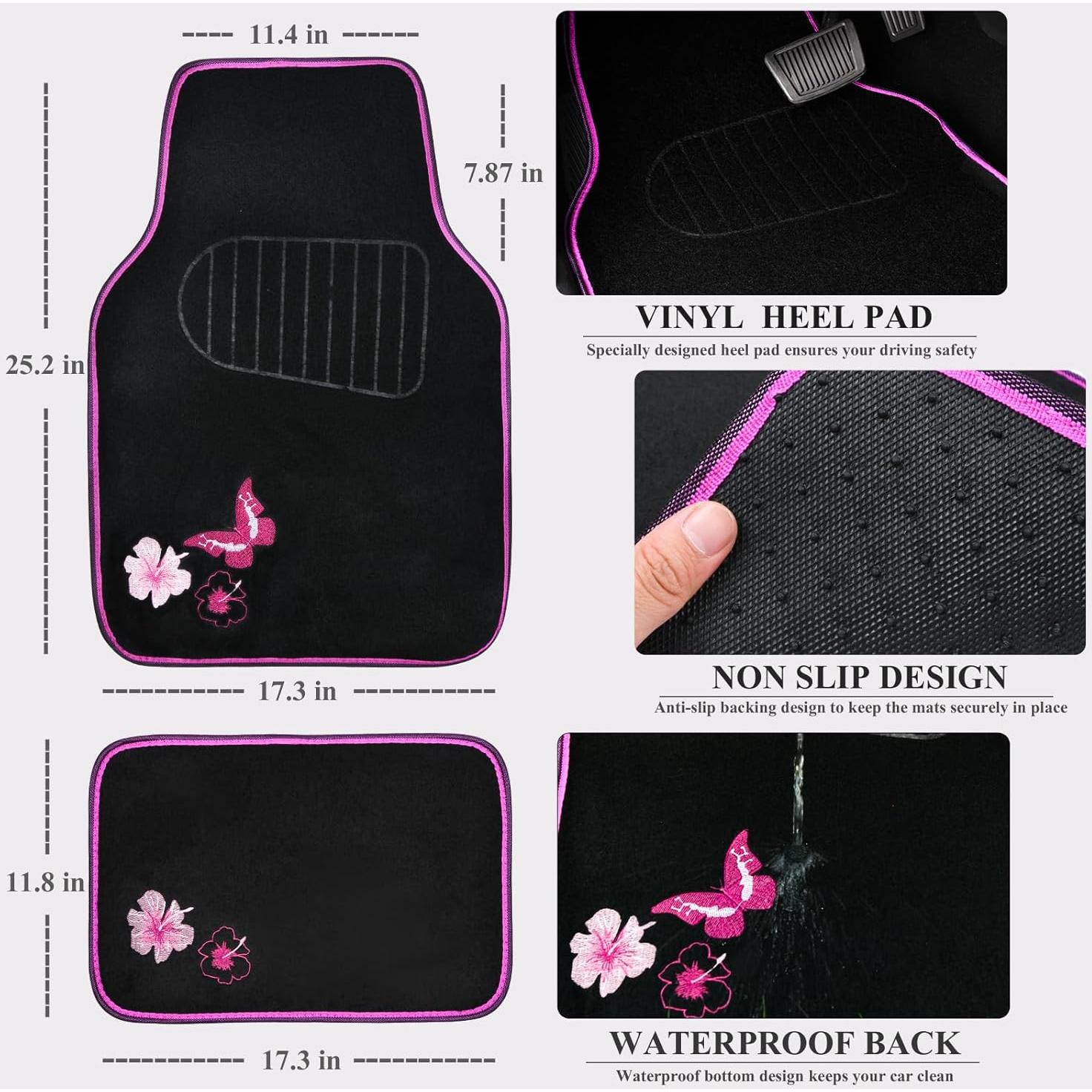 Juego Completo de Fundas de Asiento y Tapetes CAR PASS - Mariposa