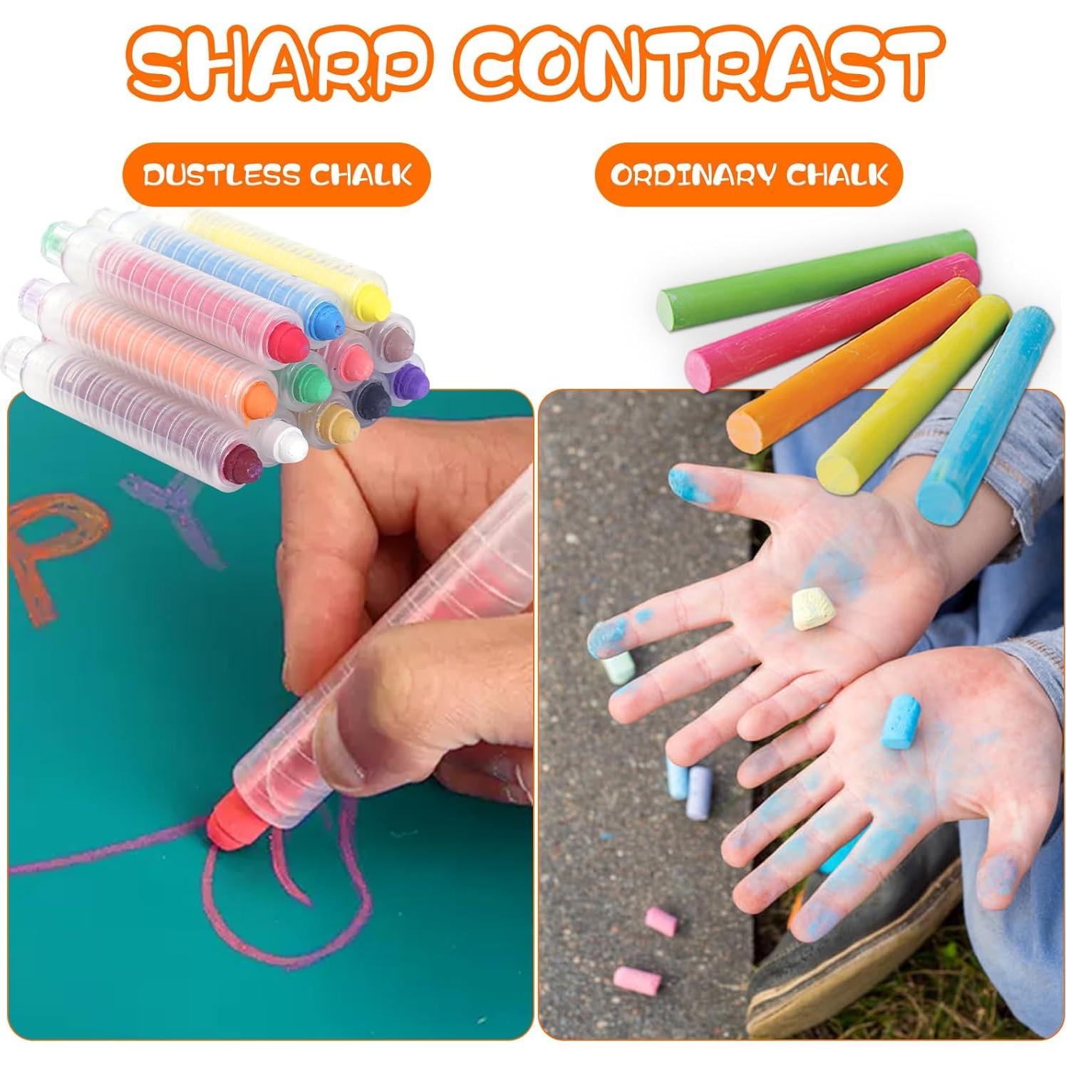 Tiza Sin Polvo DODHEG 12 Pcs Multicolor para Pizarrón