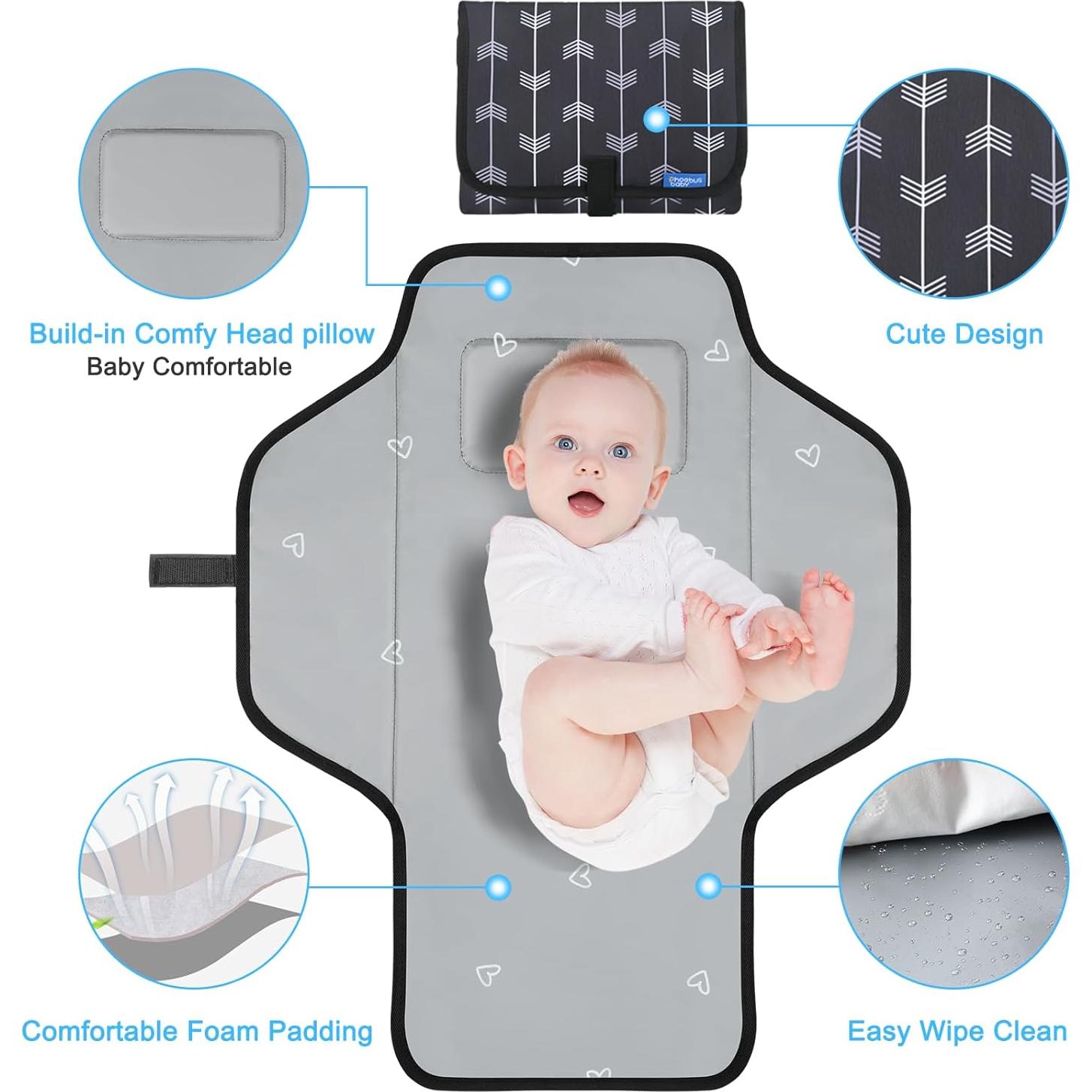 Almohadilla de Cambio Portátil PHOEBUS BABY Negra 66x53 cm