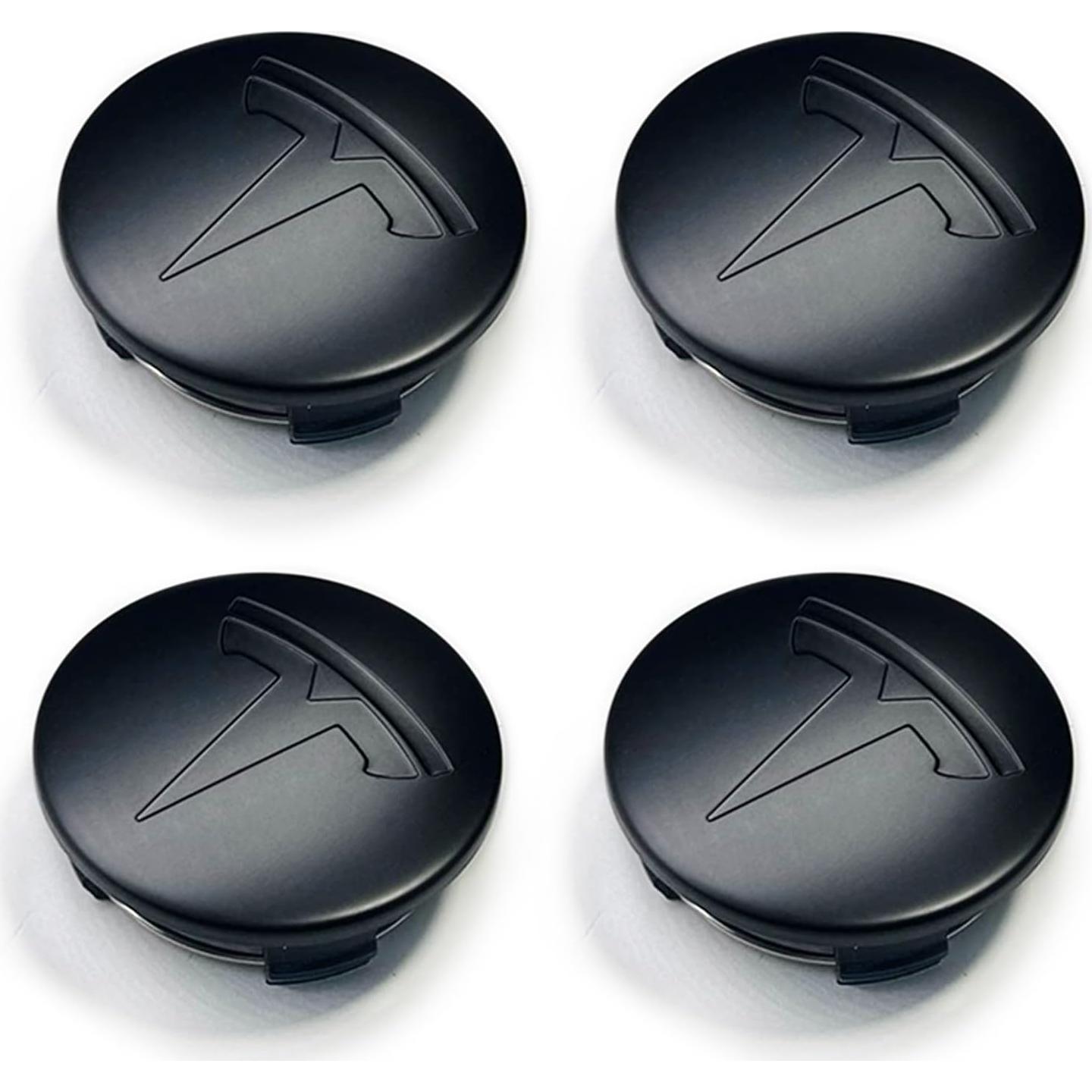 Kit de Tapas Centrales de Rueda Tesla Model 3 y Y - Negro Mate
