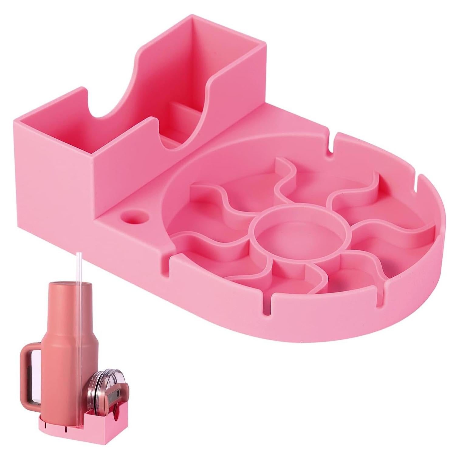 Soporte Secado Botellas Silicona Grado Alimenticio Rosa Heartybay