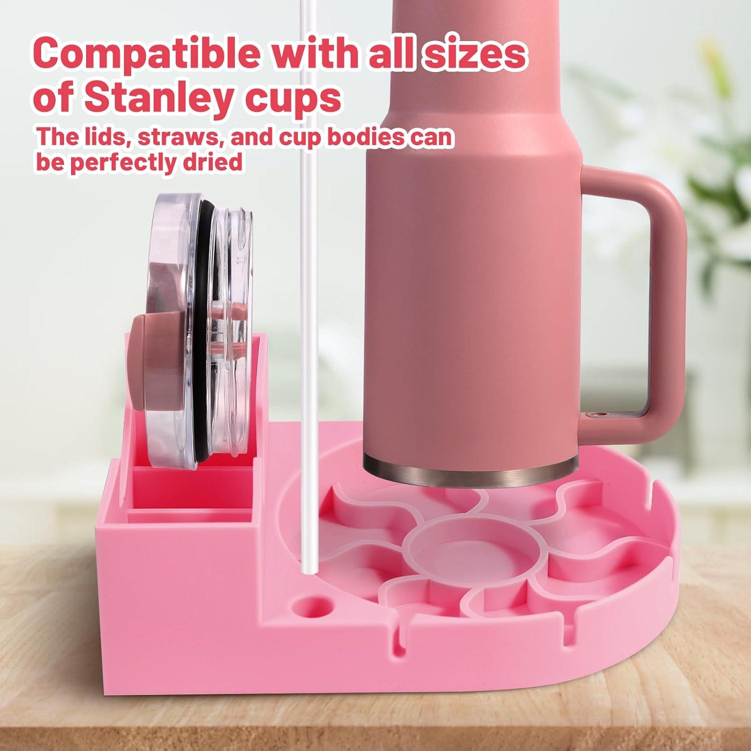 Soporte Secado Botellas Silicona Grado Alimenticio Rosa Heartybay