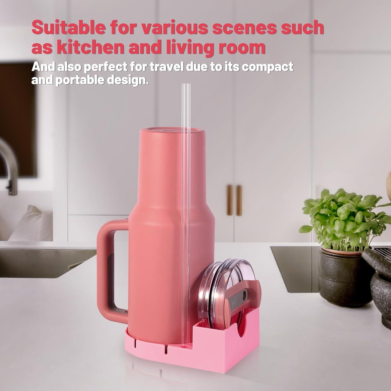 Soporte Secado Botellas Silicona Grado Alimenticio Rosa Heartybay