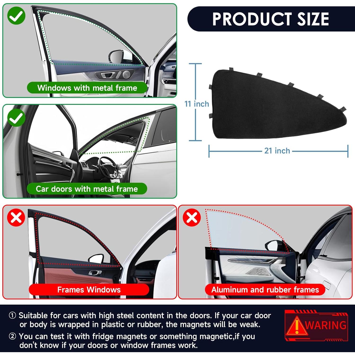 Sombrillas Magnéticas para Ventanas de Coche LSTRAGY 53x28 cm