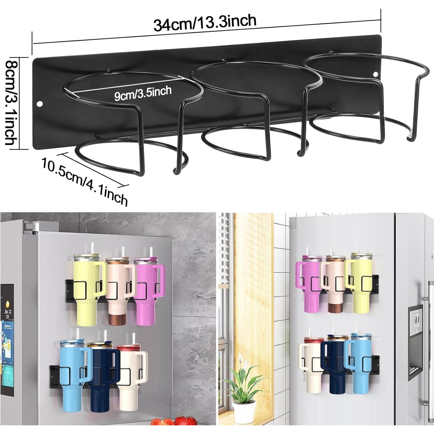 Soporte Magnético para Tazas Stanley Negro - Organizador 3 Espacios