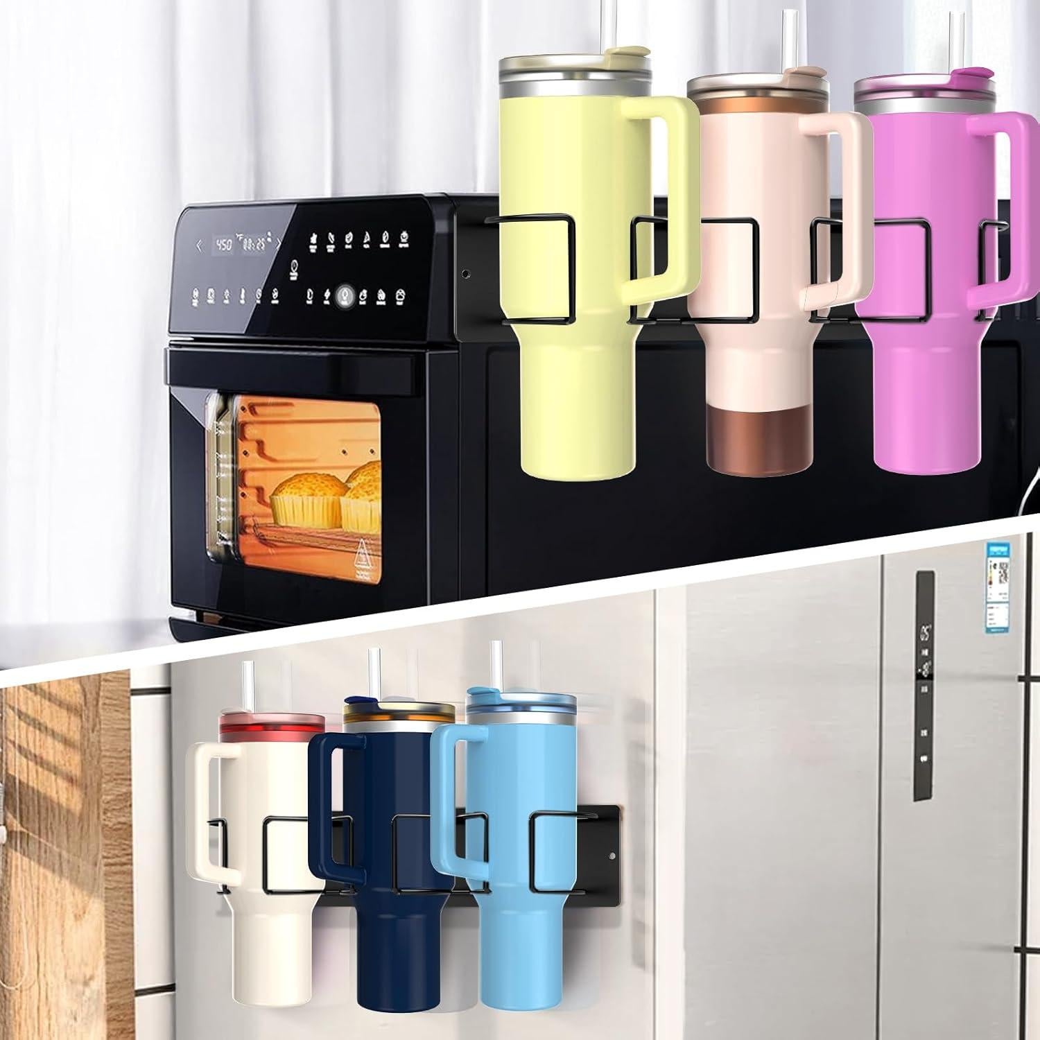 Soporte Magnético para Tazas Stanley Negro - Organizador 3 Espacios