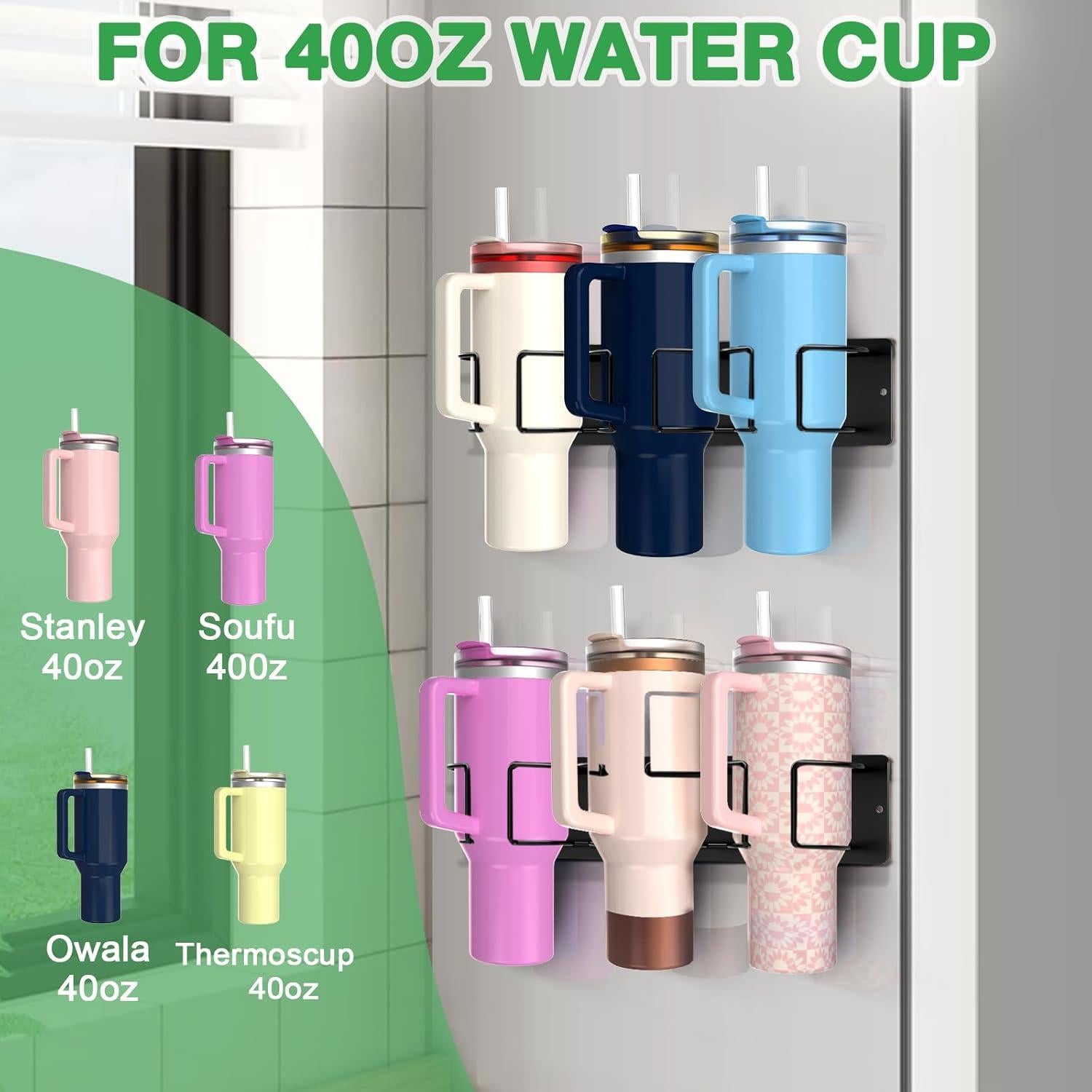 Soporte Magnético para Tazas Stanley Negro - Organizador 3 Espacios