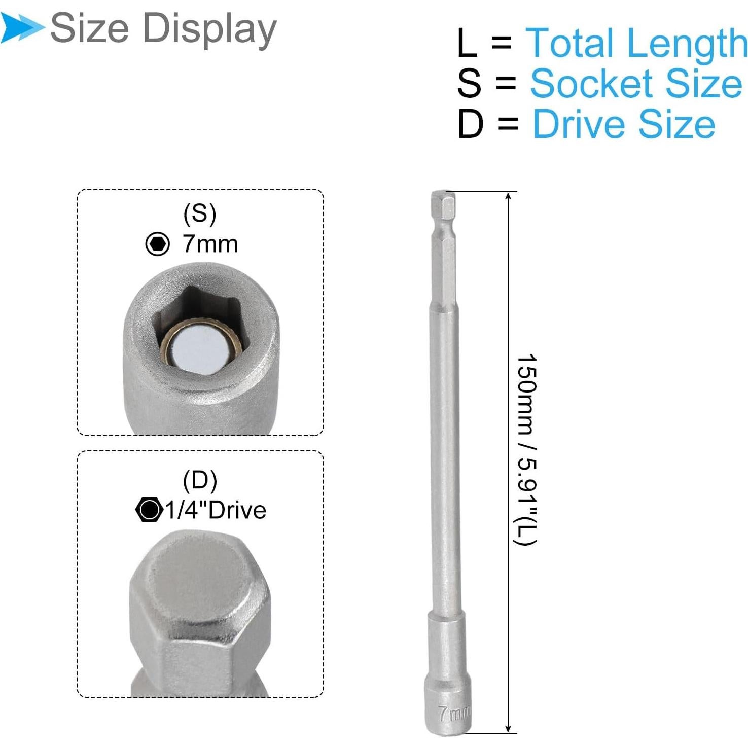 Destornillador Magnético 7mm CoCud Punta Hexagonal 1/4