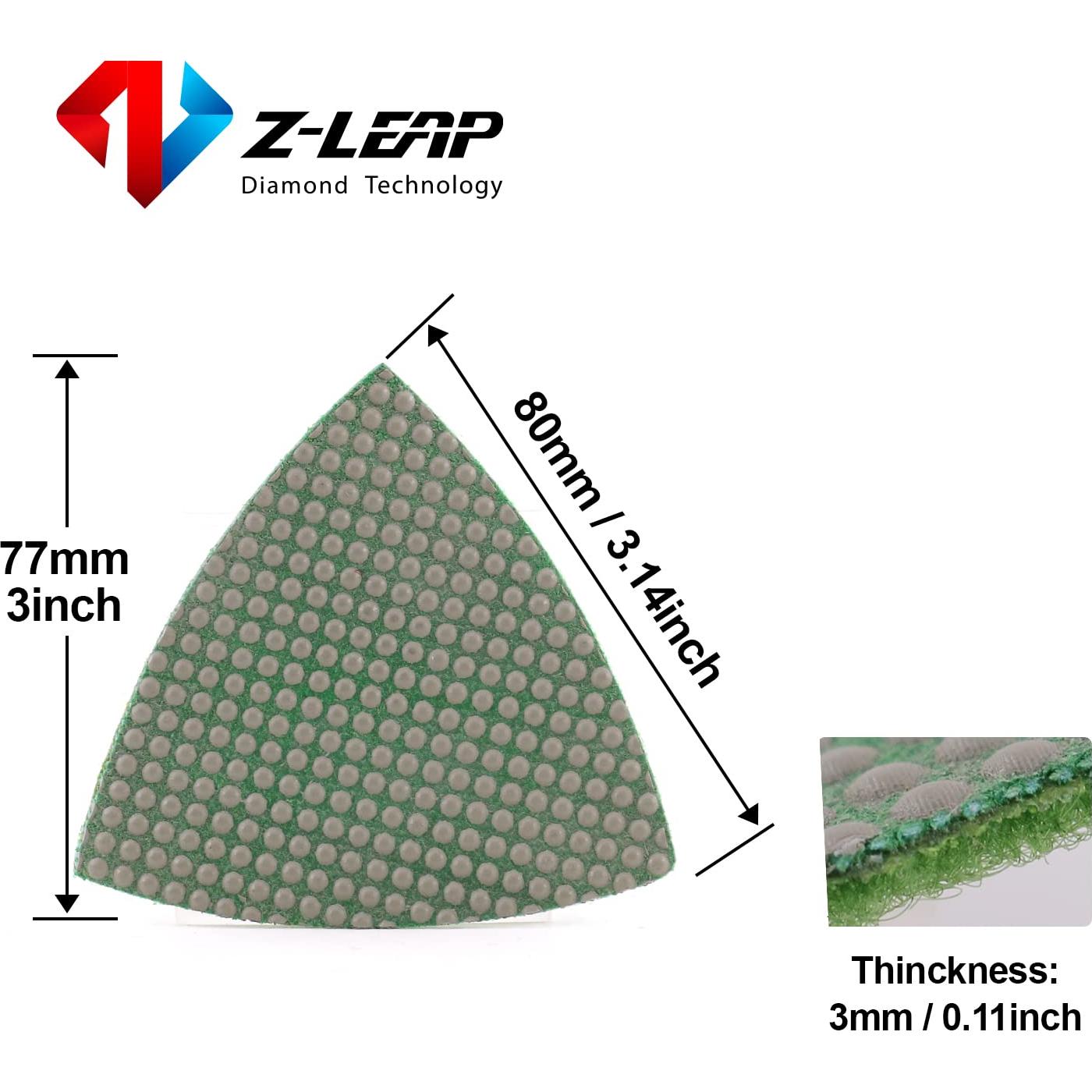 Discos de Lijado Triangulares Z-LEAP 80mm Grano 800 - 2 Pcs