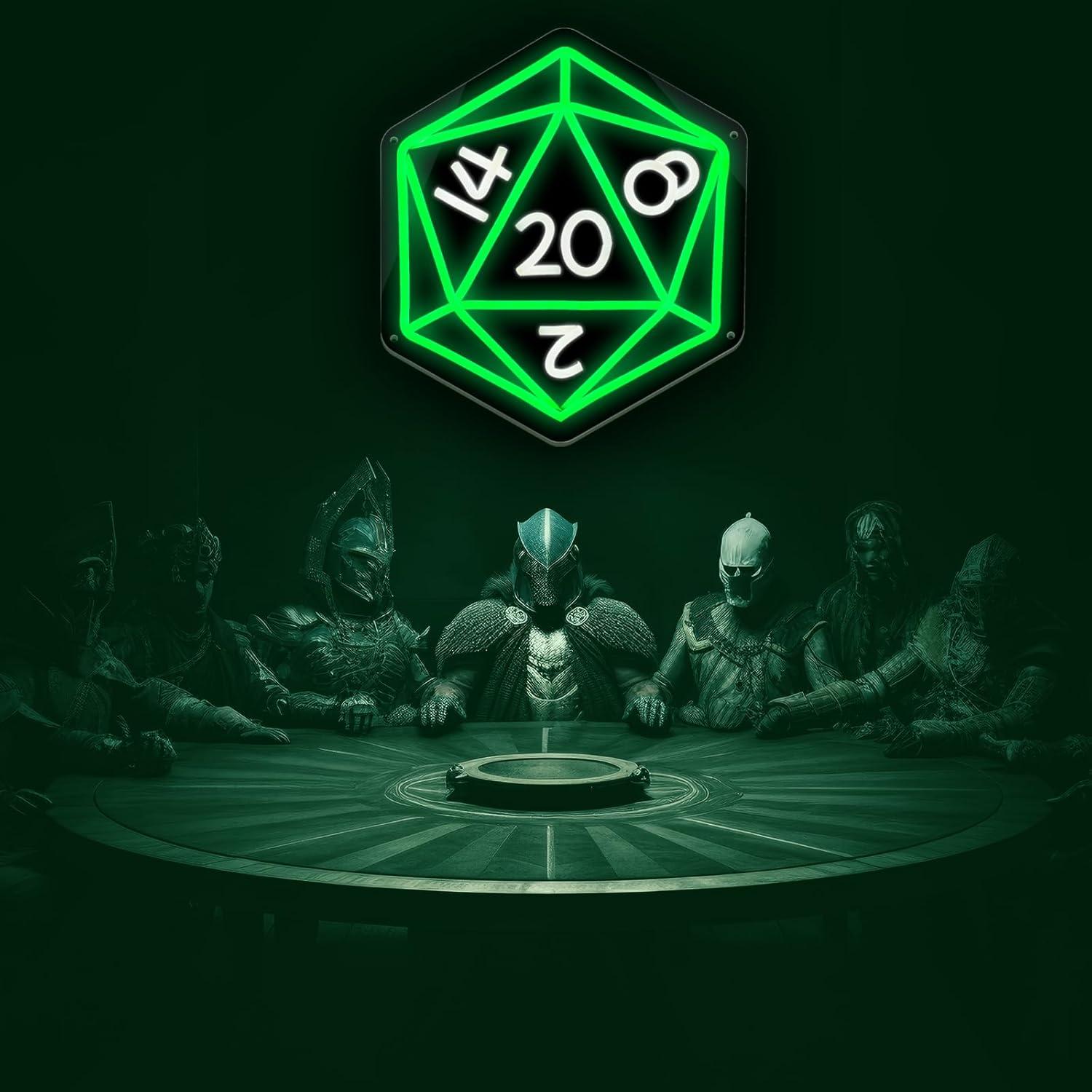 Letrero LED Neón D20 DOCRAGI para Decoración de Juegos 32.3x27.9 cm