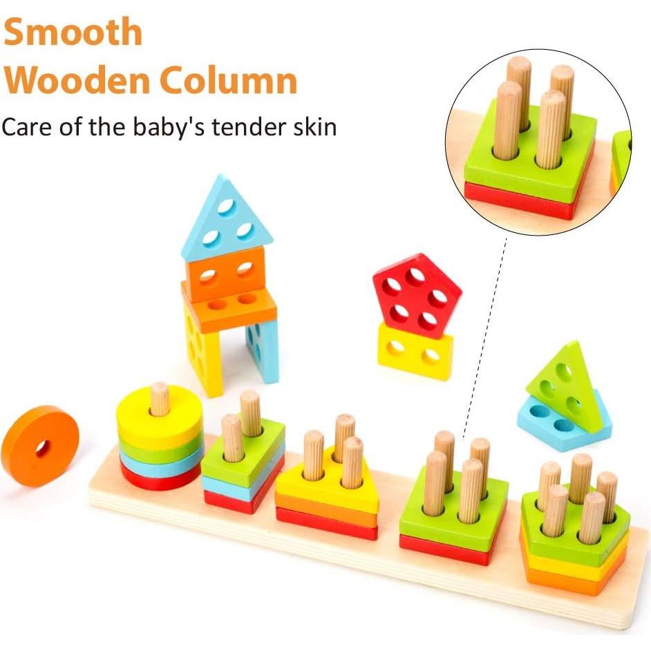 Juguete de Clasificación de Madera WOOD CITY 5 Formas Educativo