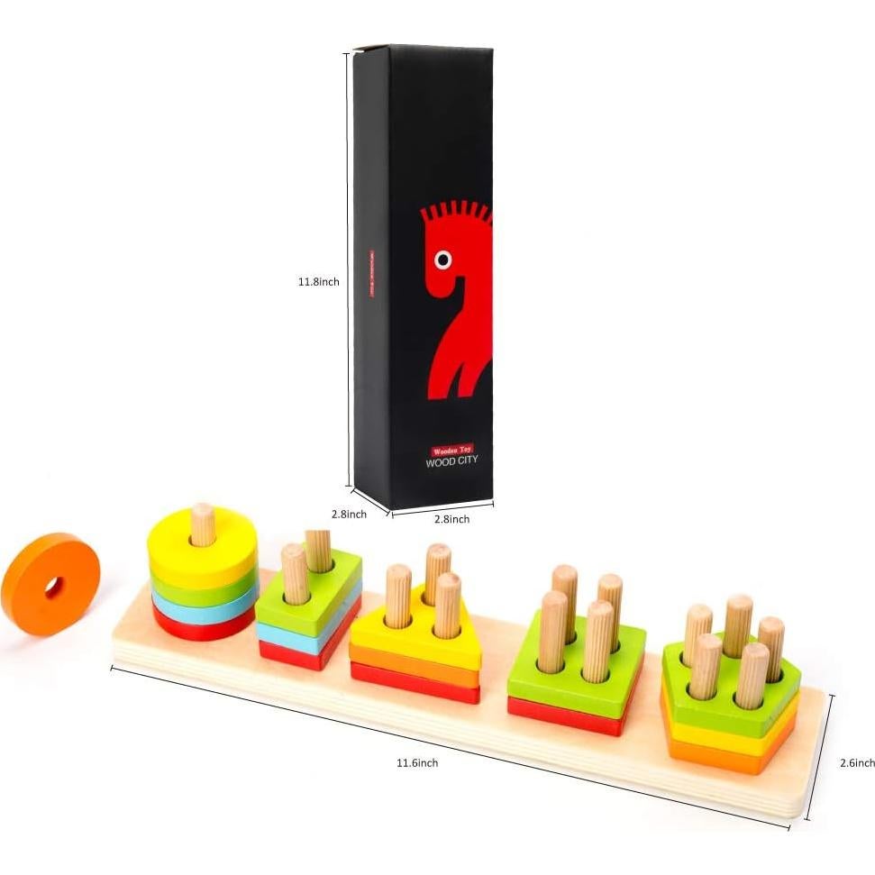 Juguete de Clasificación de Madera WOOD CITY 5 Formas Educativo
