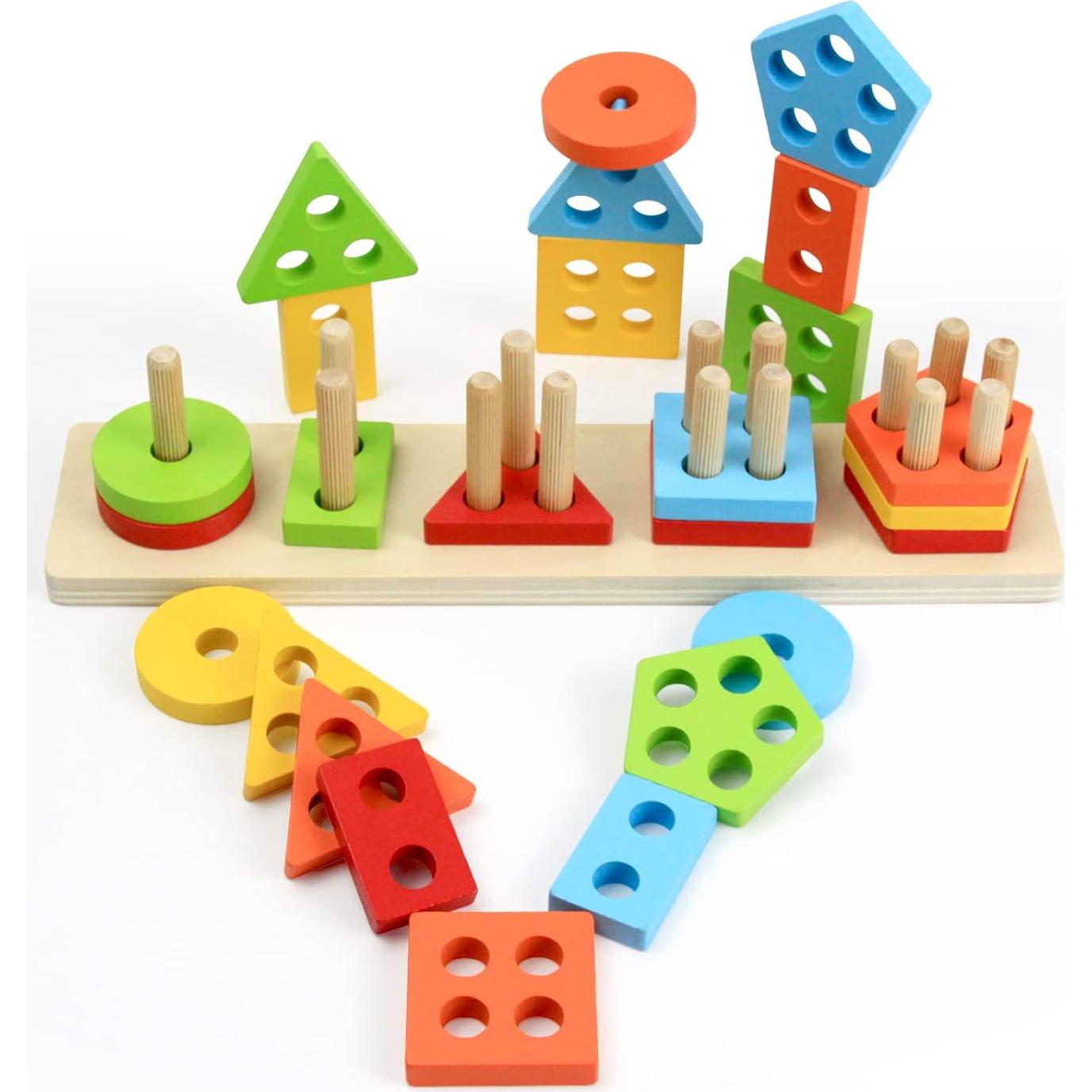 Juguete de Clasificación de Madera WOOD CITY 5 Formas Educativo
