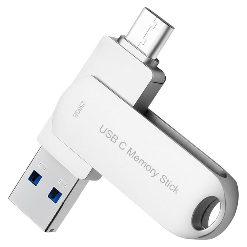 Unidad Flash USB C 256GB HUPINS Alta Velocidad 170MB/s Plata