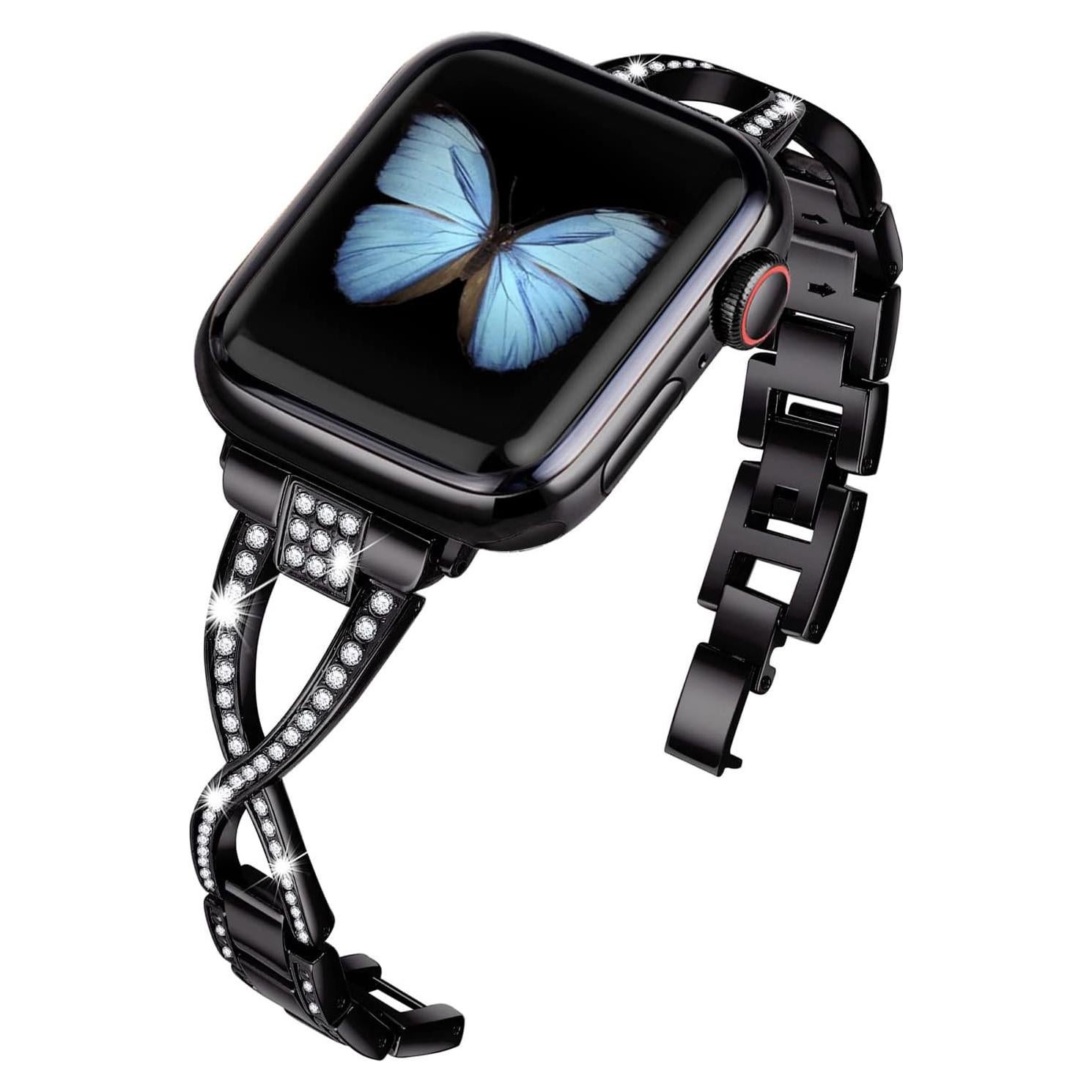 Banda de Apple Watch 38mm 40mm 41mm 42mm JFdragon Negra Ajustable