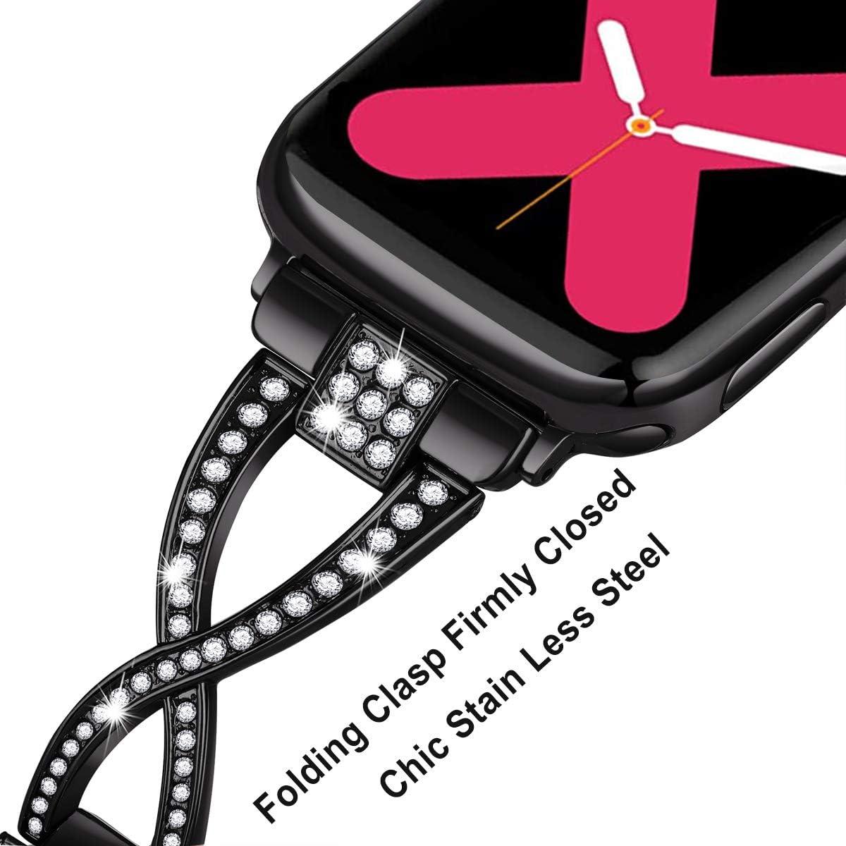 Banda de Apple Watch 38mm 40mm 41mm 42mm JFdragon Negra Ajustable