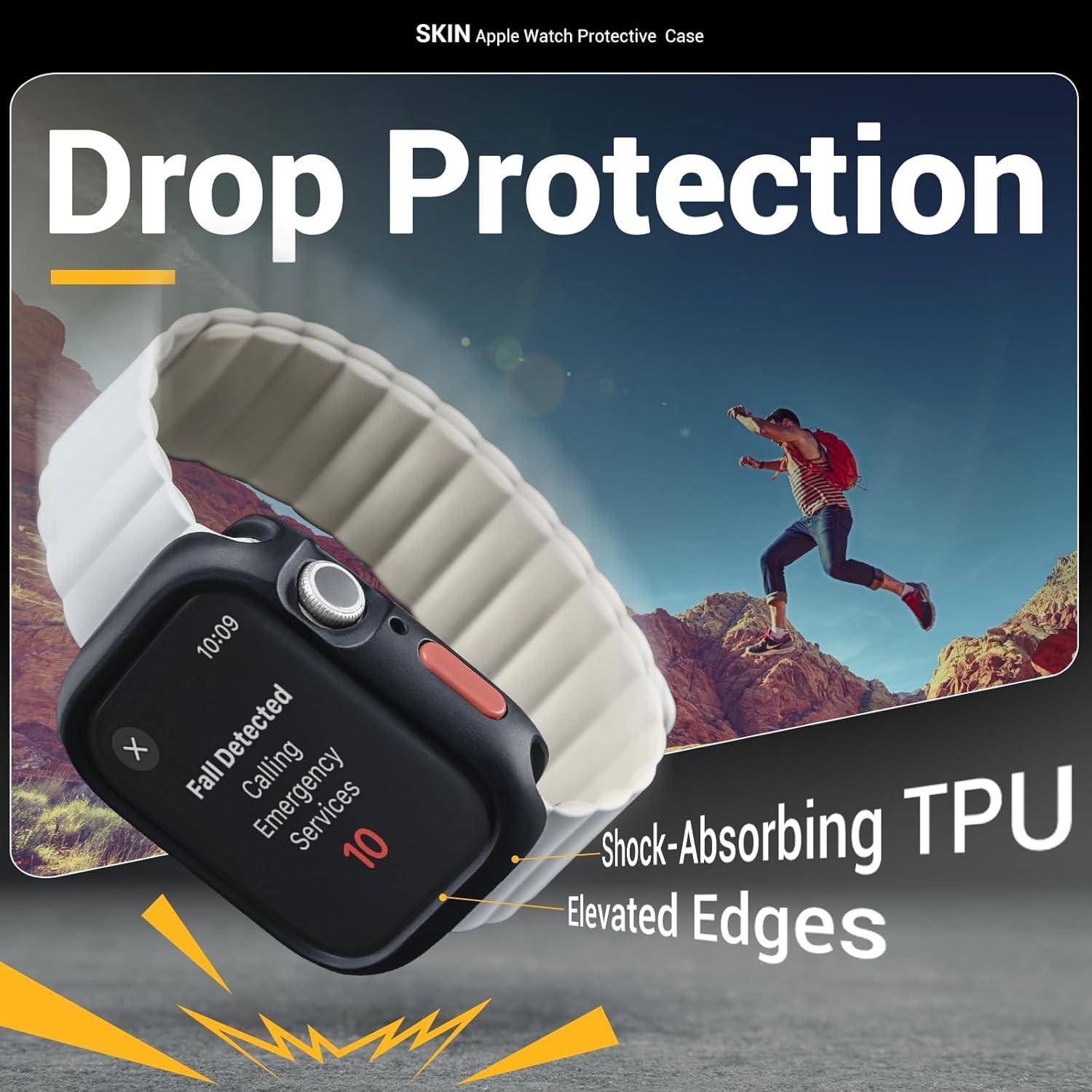 Funda Protectora MAGEASY para Apple Watch 41mm - Silicona Negra