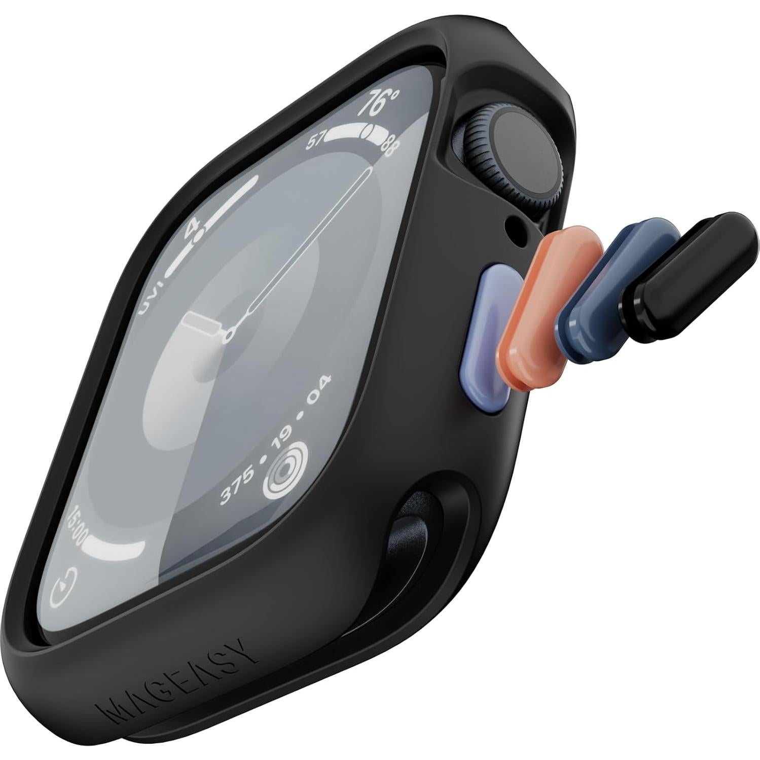 Funda Protectora MAGEASY para Apple Watch 41mm - Silicona Negra