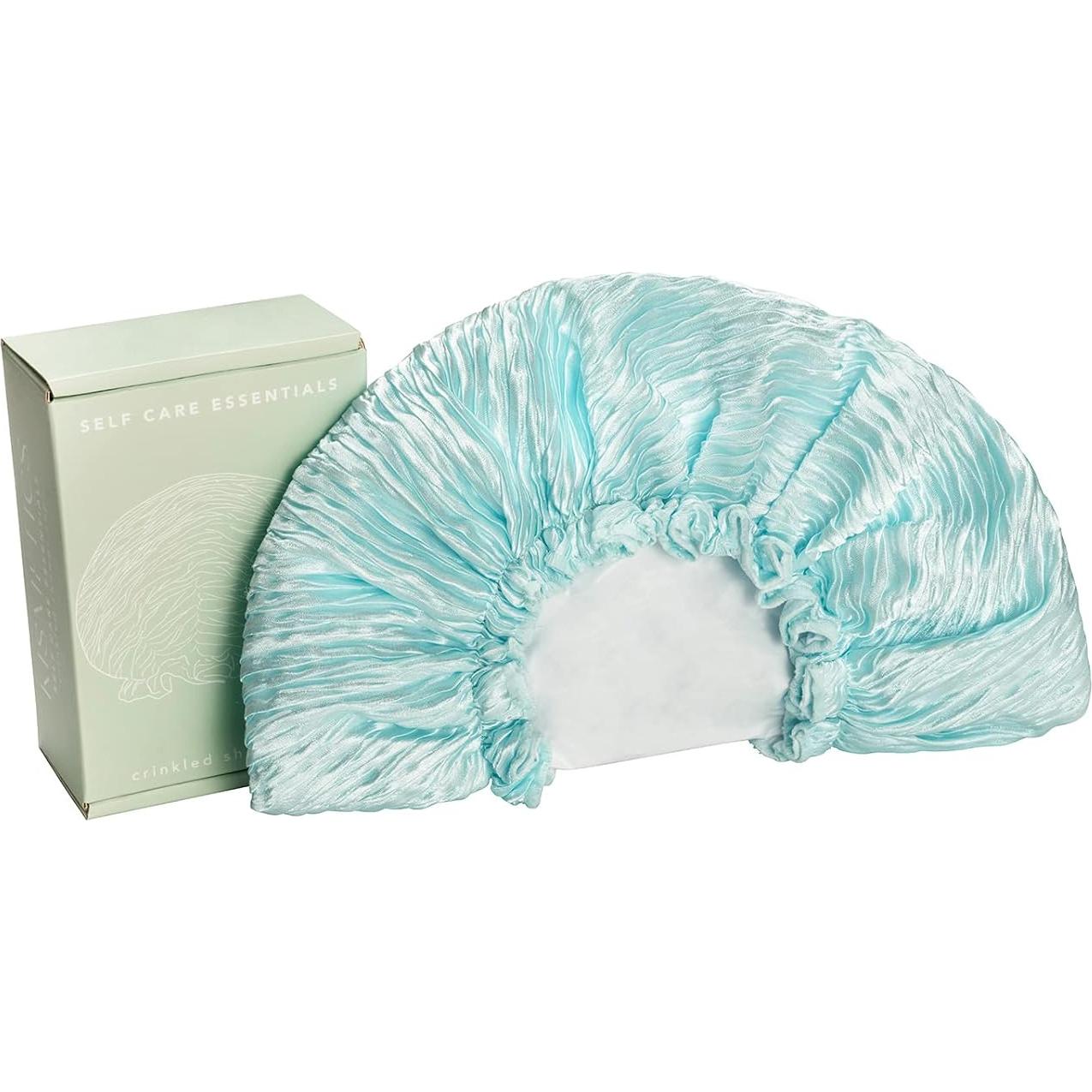 Gorro de Ducha Impermeable KISMETICS Grande Reutilizable Azul