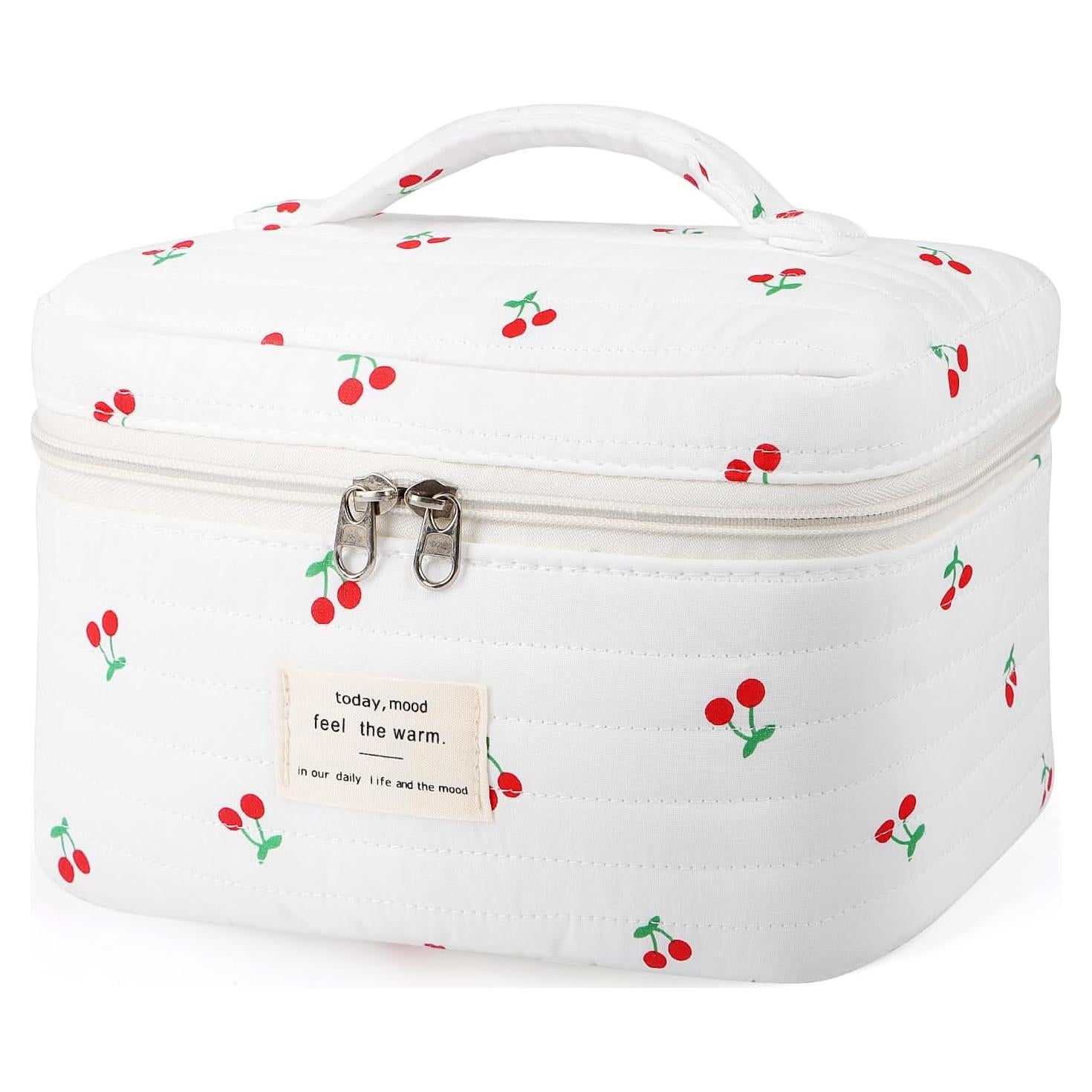 Bolsa de Maquillaje Acolchada Givurao Cereza 25.4x15.2cm