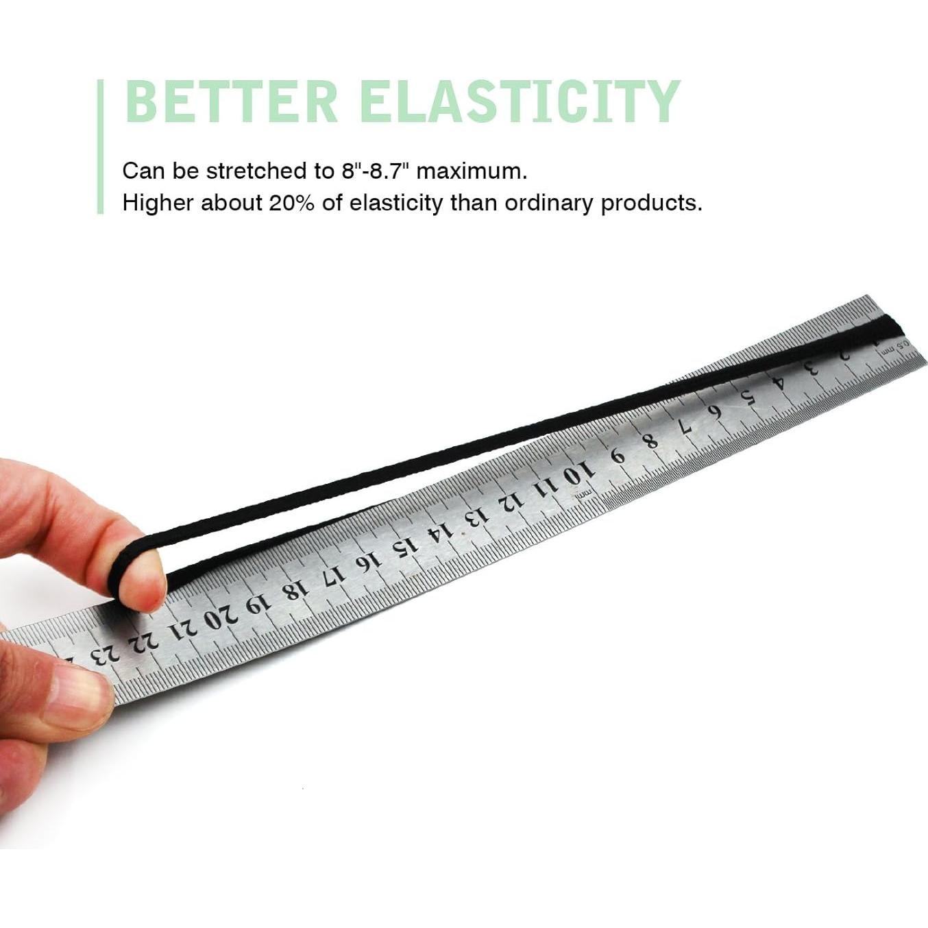 Bandas de Goma para Cabello CYWLIFE 100 PCS Negras 8.5mm