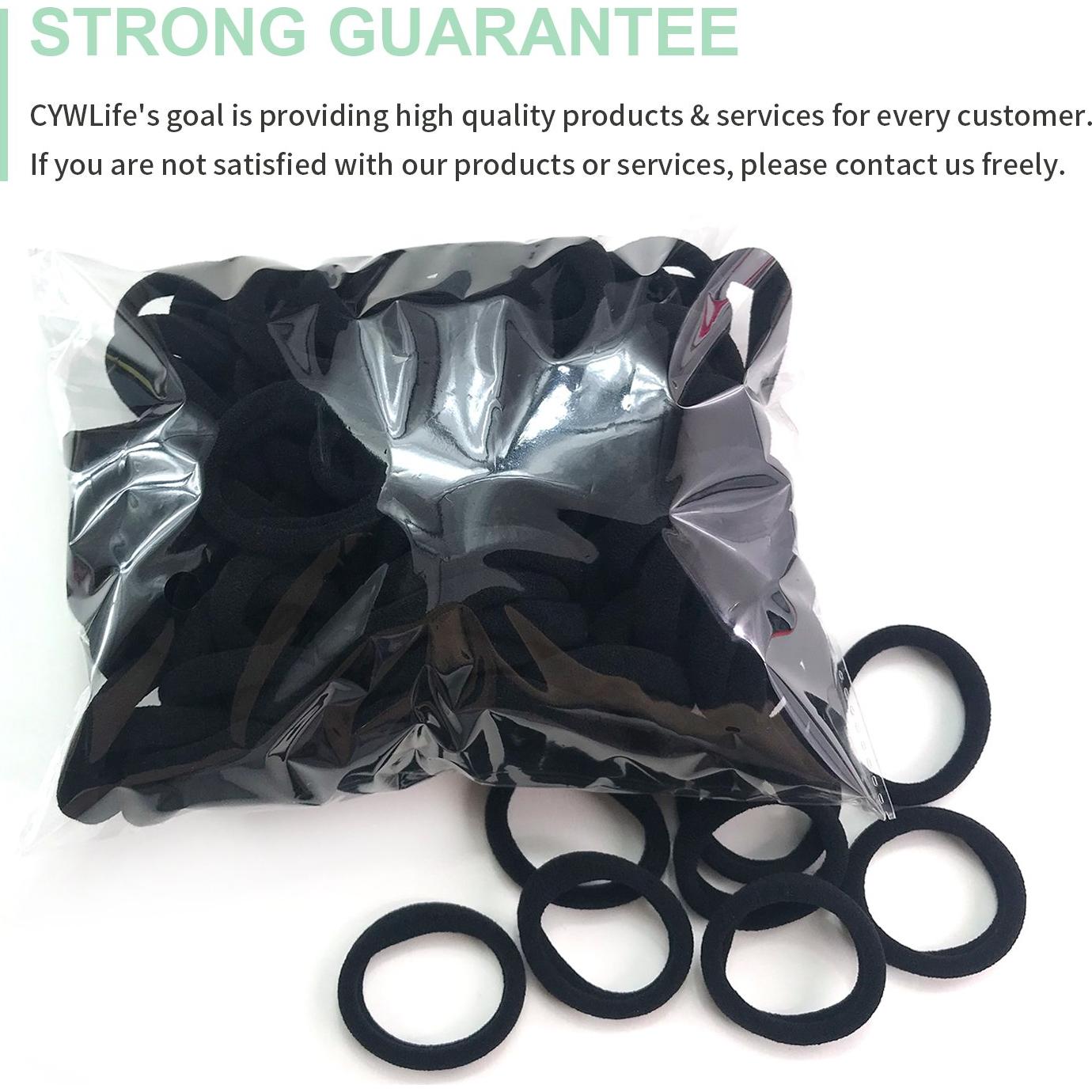 Bandas de Goma para Cabello CYWLIFE 100 PCS Negras 8.5mm