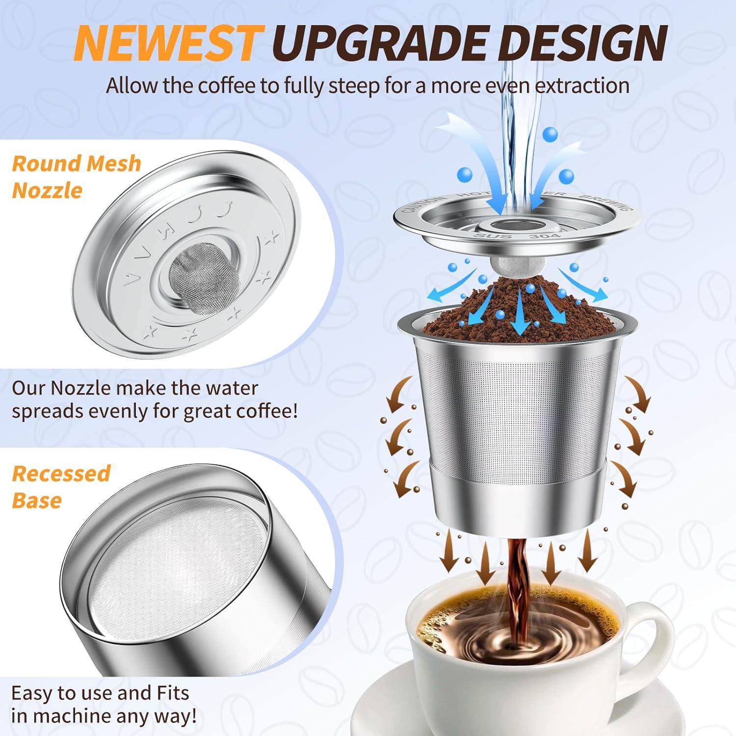 Cápsulas K reutilizables AANQQ para Keurig 1.0 - Acero inoxidable