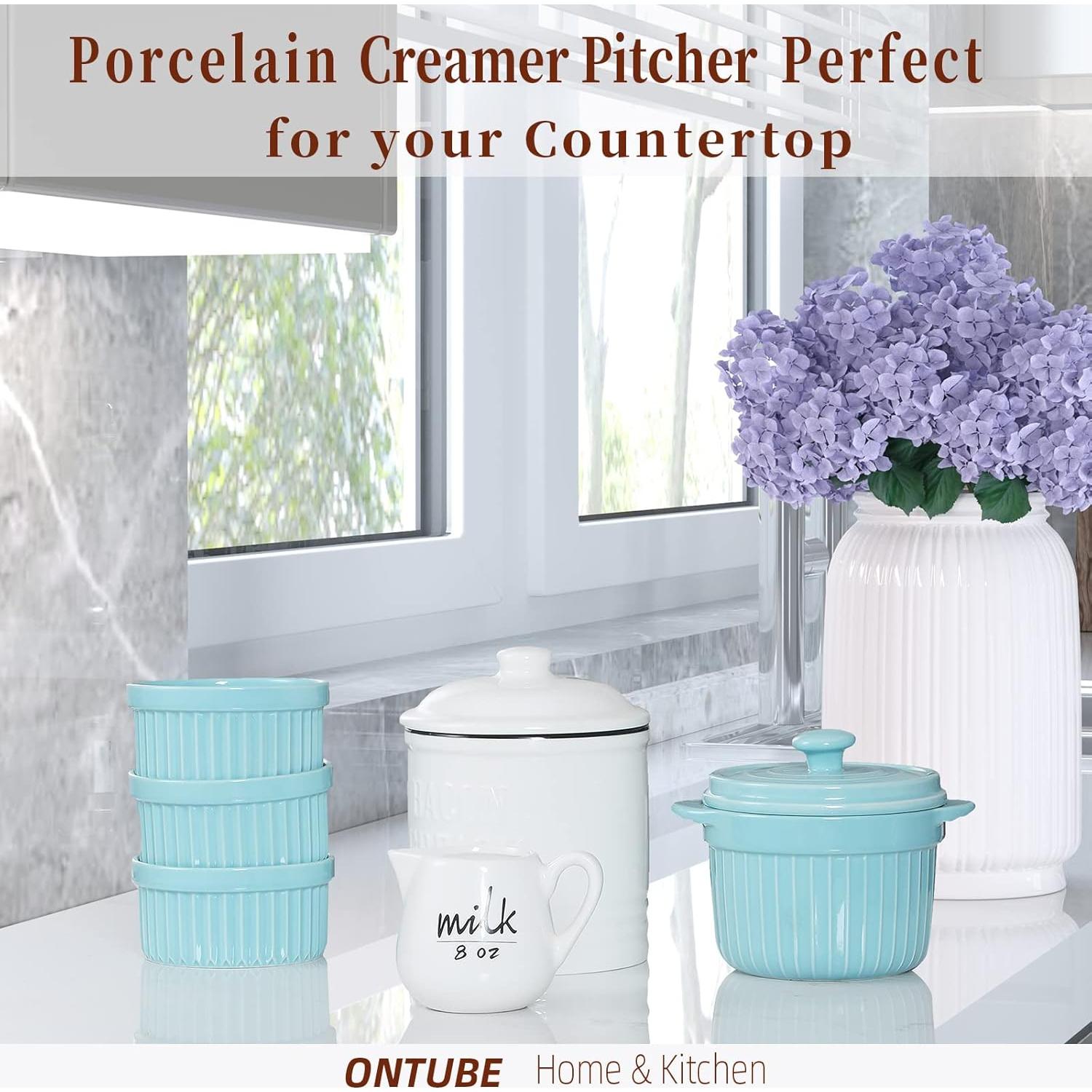 Jarra de Crema Cerámica ONTUBE 354ml Blanca Multifuncional