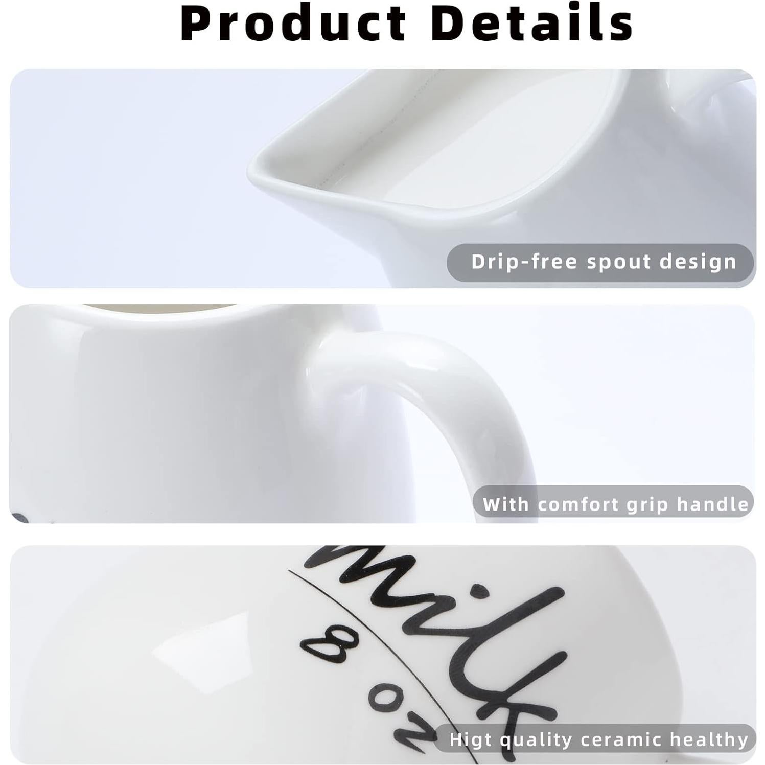 Jarra de Crema Cerámica ONTUBE 354ml Blanca Multifuncional