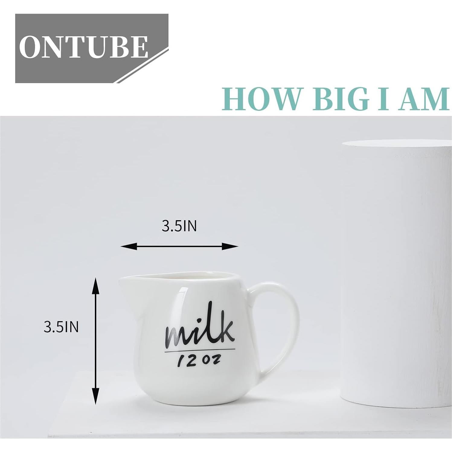 Jarra de Crema Cerámica ONTUBE 354ml Blanca Multifuncional