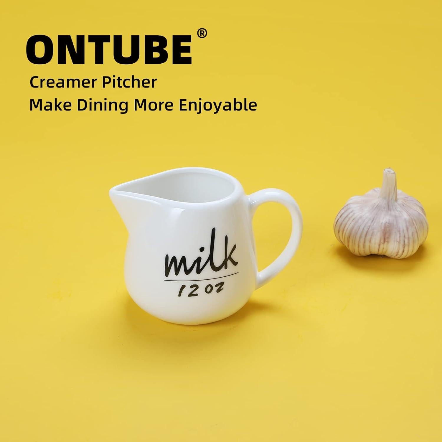 Jarra de Crema Cerámica ONTUBE 354ml Blanca Multifuncional