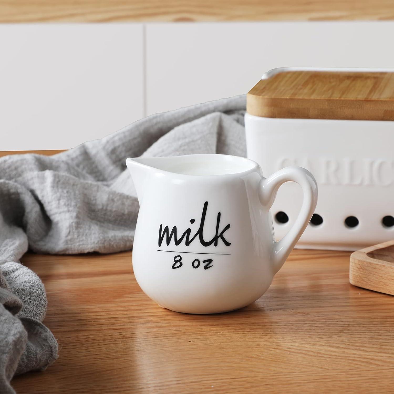 Jarra de Crema Cerámica ONTUBE 354ml Blanca Multifuncional