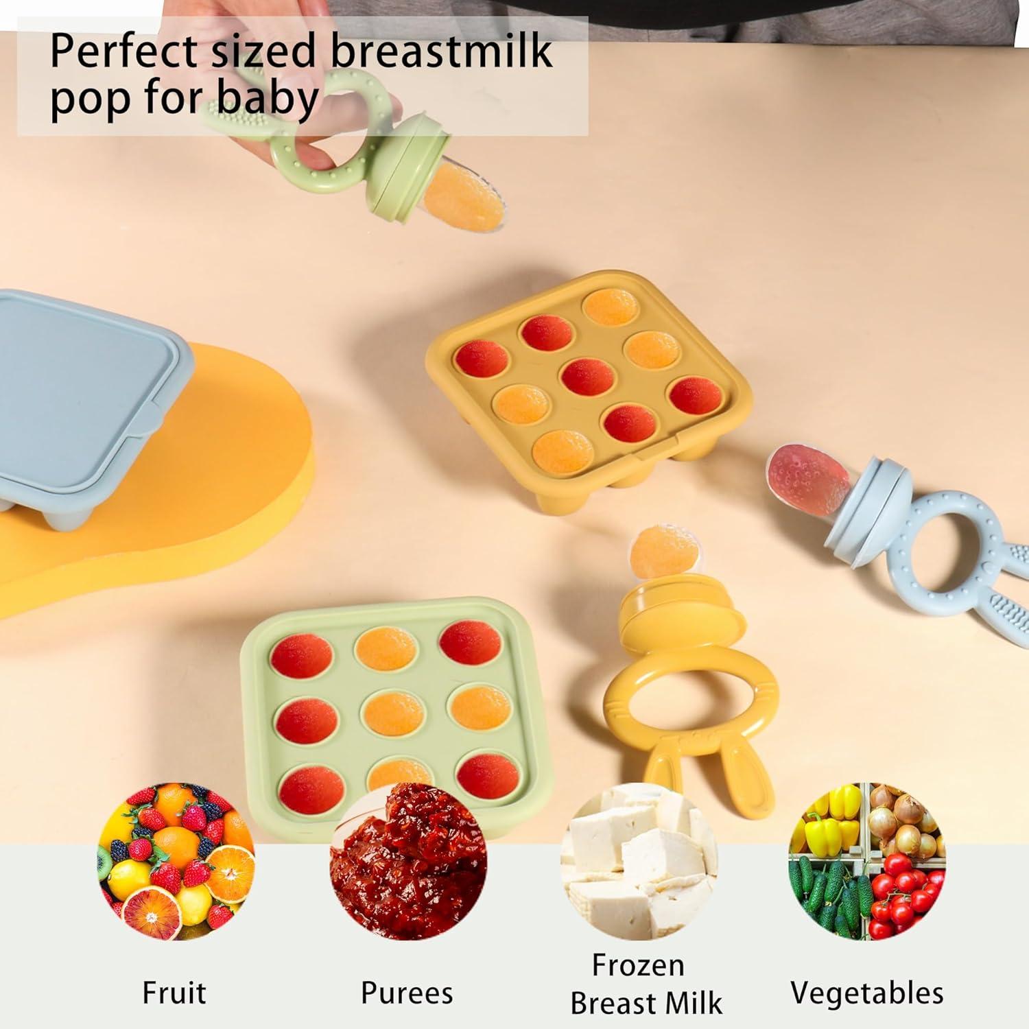 Bandeja de Congelación de Silicona WAJIAYON para Bebés - Azul