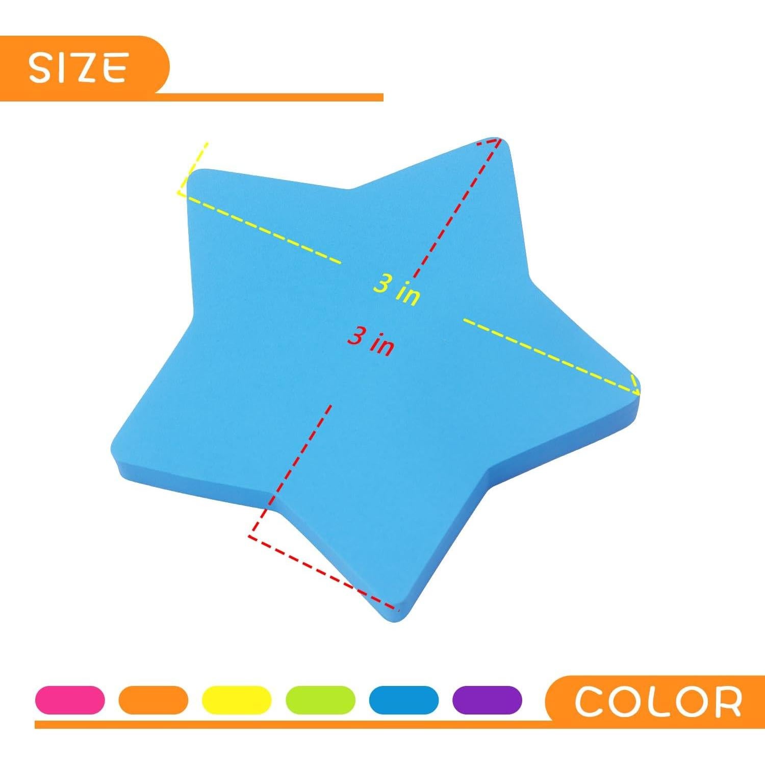 Notas Adhesivas en Forma de Estrella SIMONA 6 Colores 75 Hojas