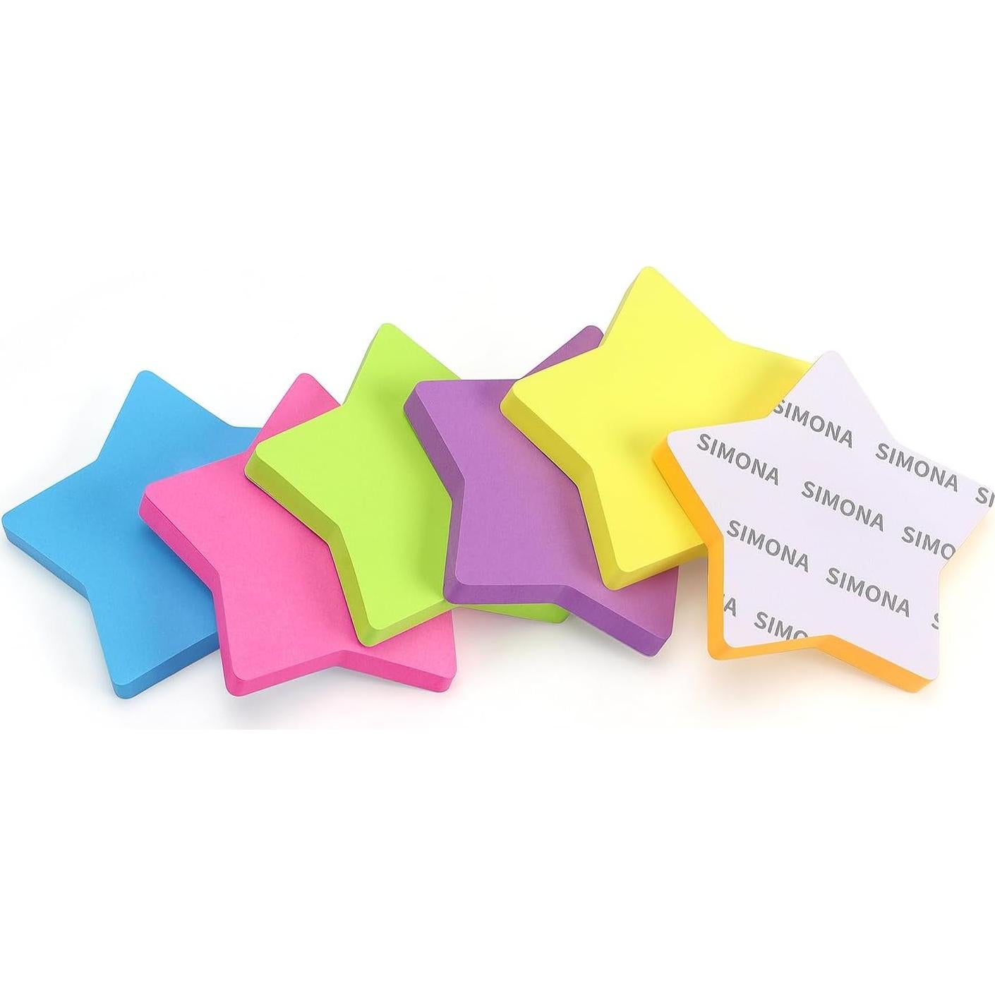 Notas Adhesivas en Forma de Estrella SIMONA 6 Colores 75 Hojas