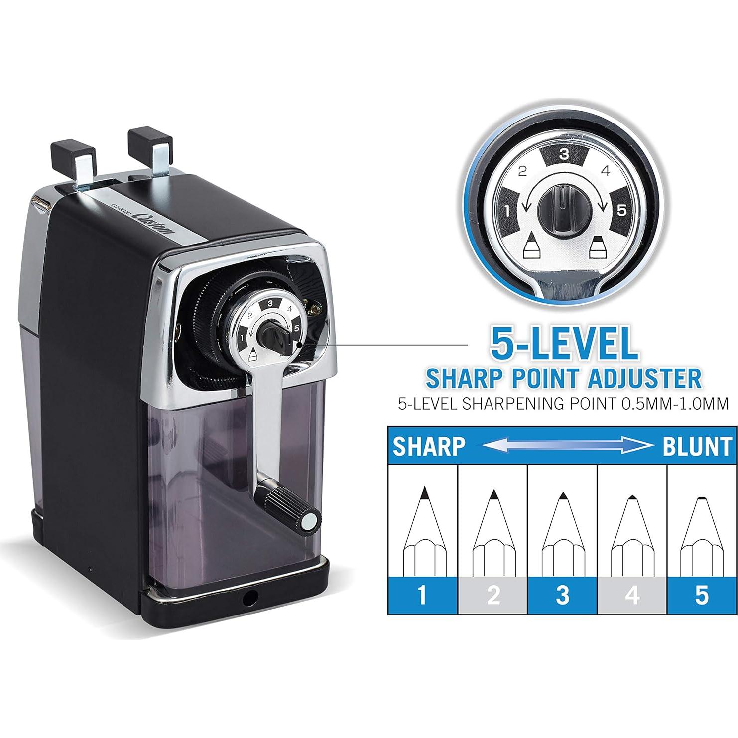 Afilador de Lápices CARL CC-2000 Manual Negro 5 Puntos