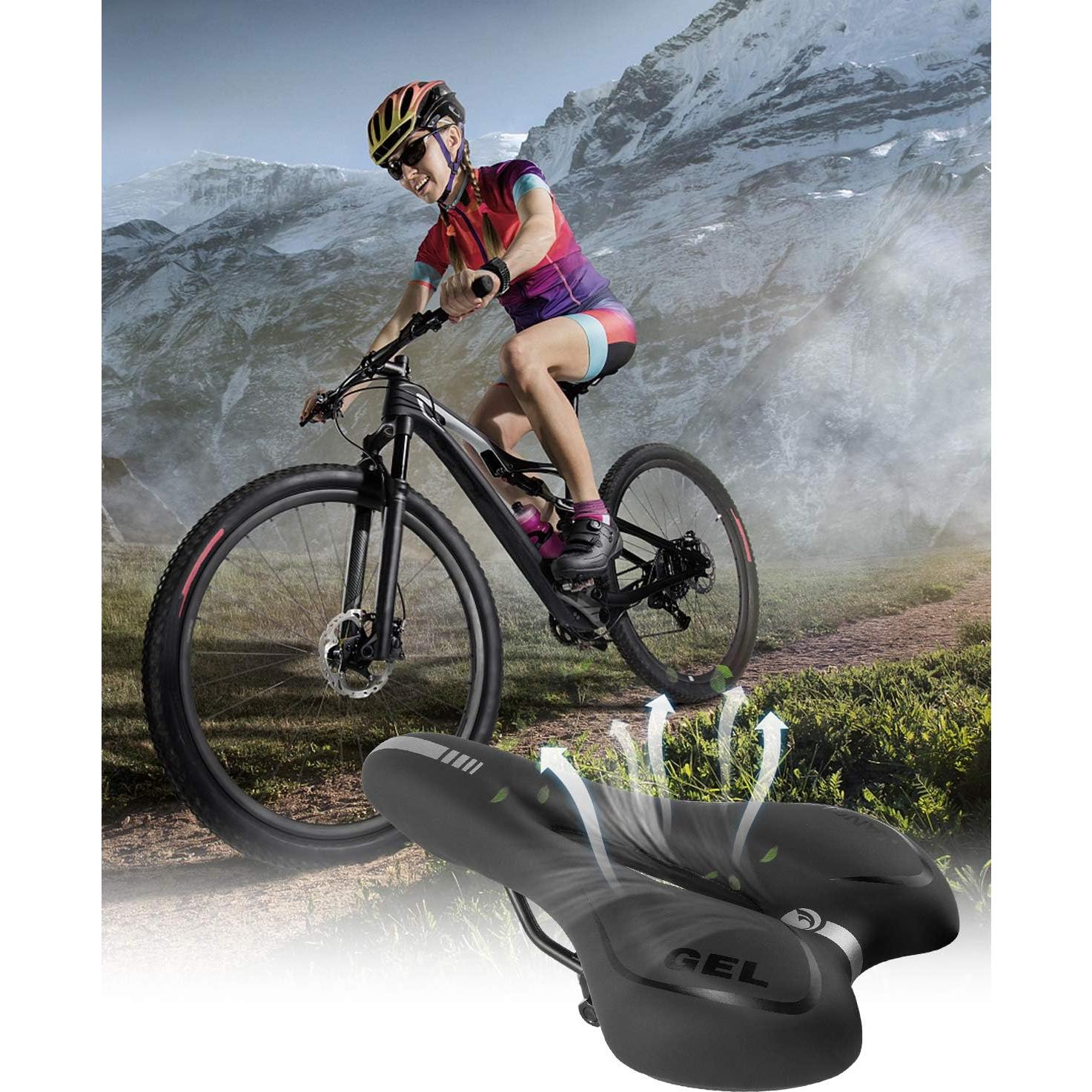 Asiento de Bicicleta Gel MSDADA Impermeable y Cómodo 28x17cm