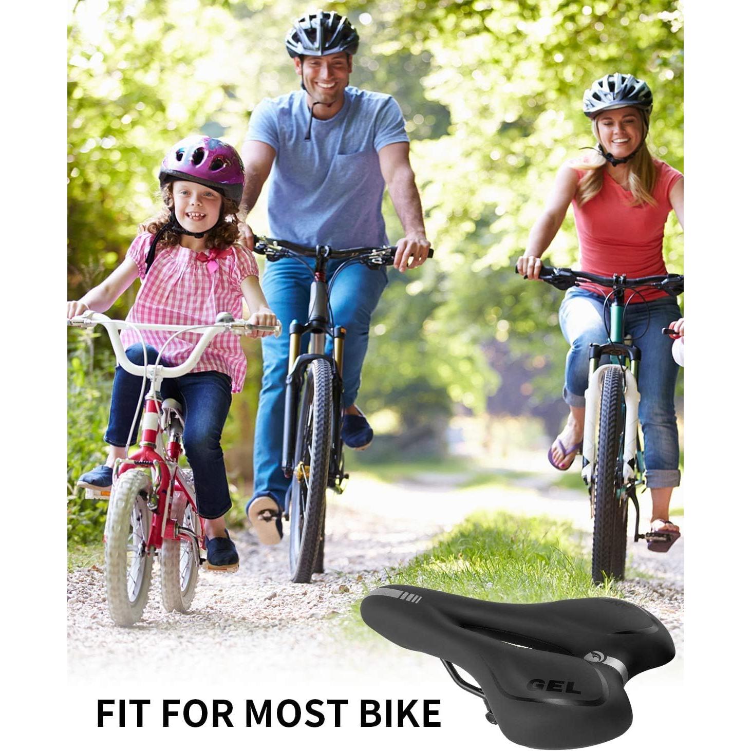 Asiento de Bicicleta Gel MSDADA Impermeable y Cómodo 28x17cm