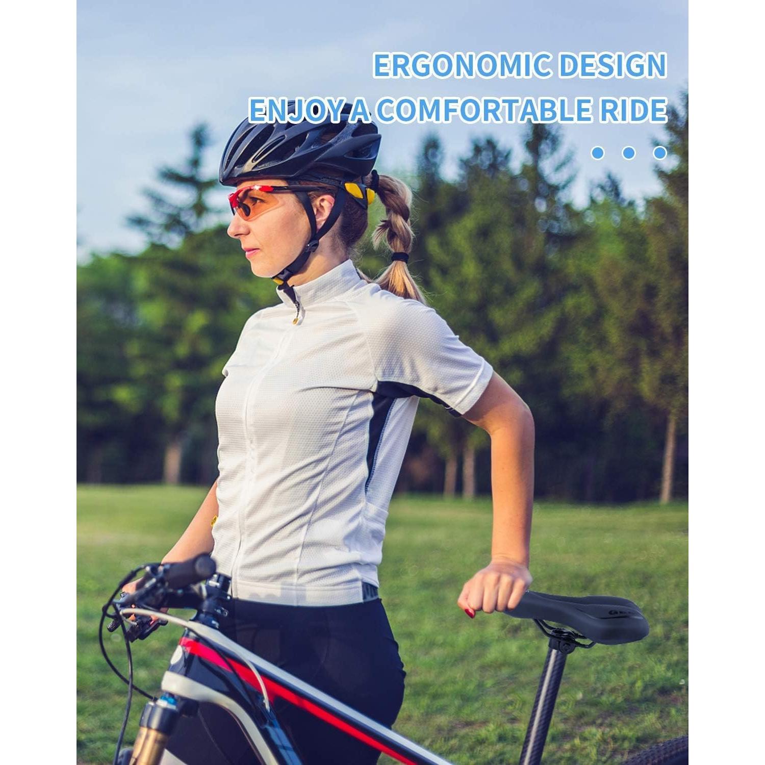 Asiento de Bicicleta Gel MSDADA Impermeable y Cómodo 28x17cm