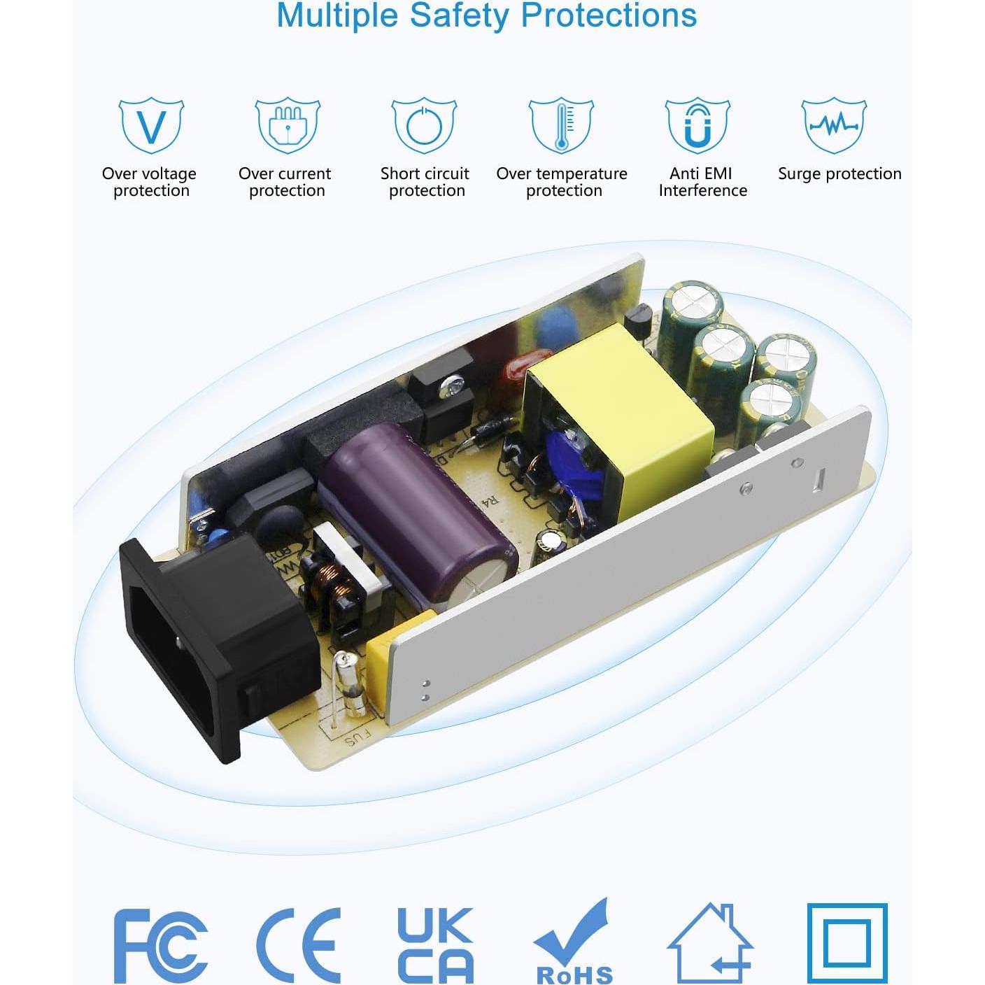 Adaptador ALITOVE 110V a 12V 5A 60W con Cable de 4.1M