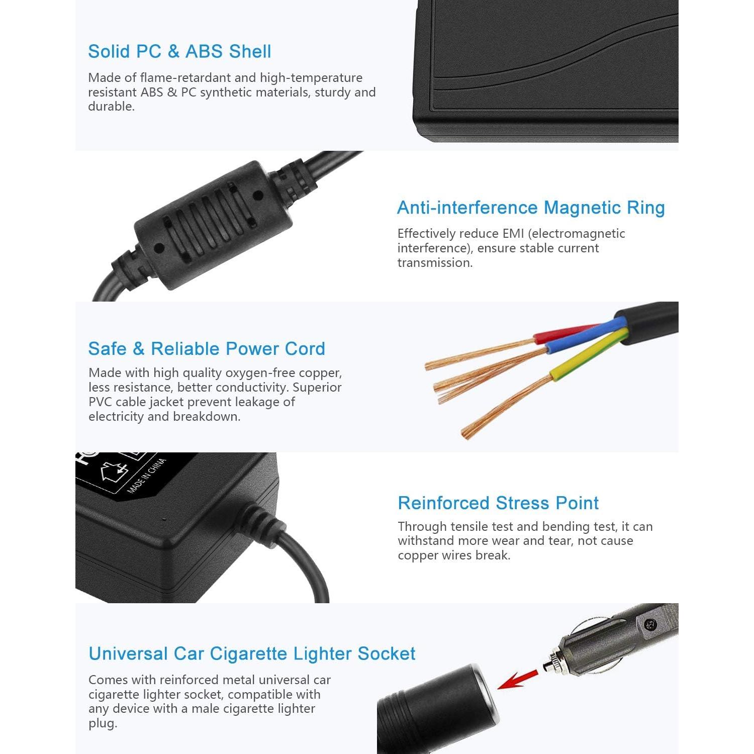 Adaptador ALITOVE 110V a 12V 5A 60W con Cable de 4.1M