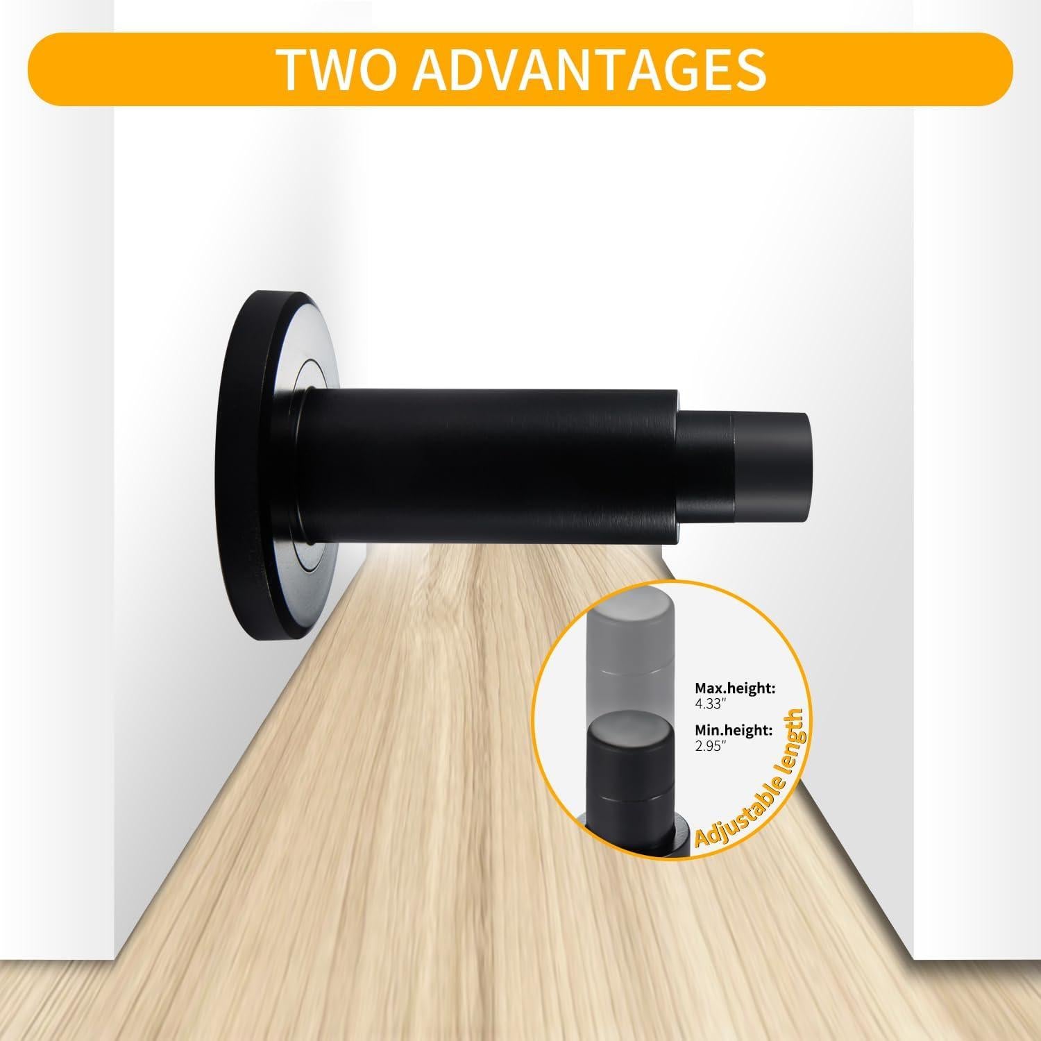 Tope de puerta ajustable TOPTAKE acero inoxidable 304 negro