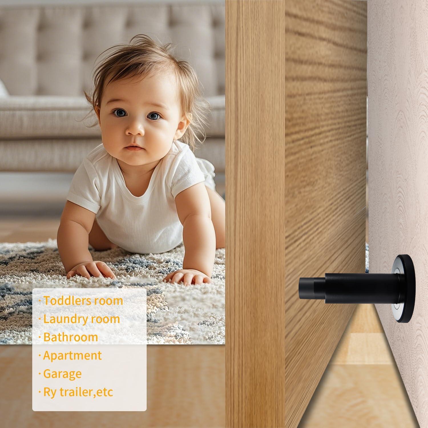 Tope de puerta ajustable TOPTAKE acero inoxidable 304 negro